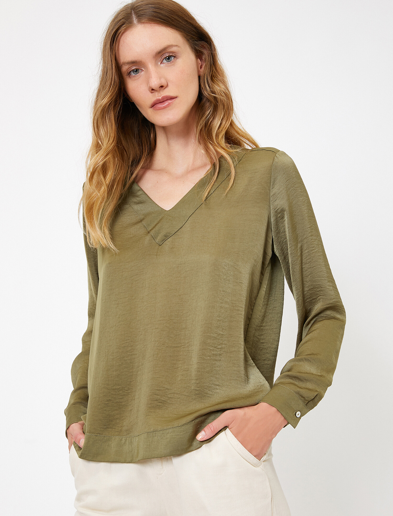 

Блузка Koton 0KAK68419PW-890 38 Khaki