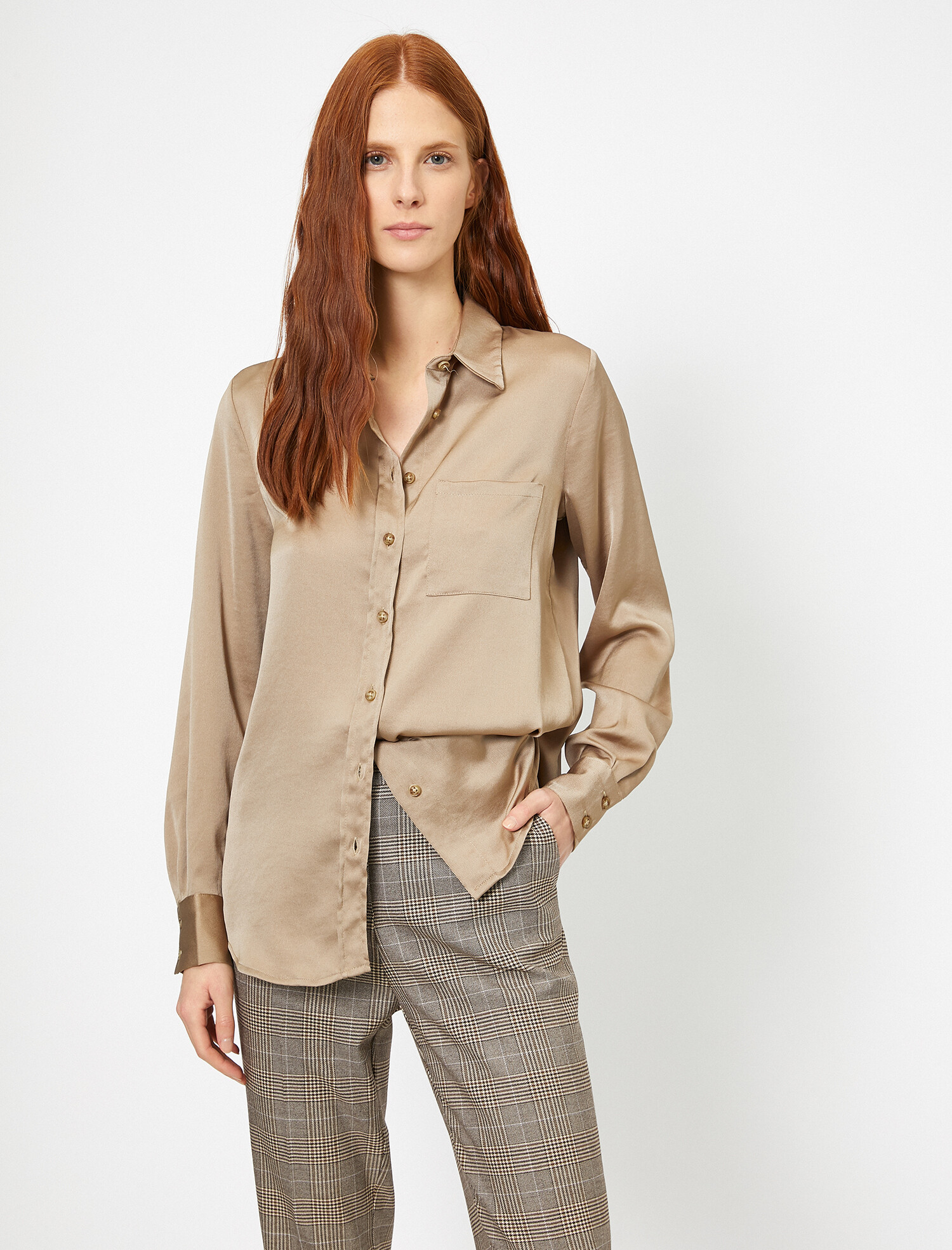 

Рубашка Koton 0KAK68194PW-056  Beige, Рубашка Koton 0KAK68194PW-056 40 Beige