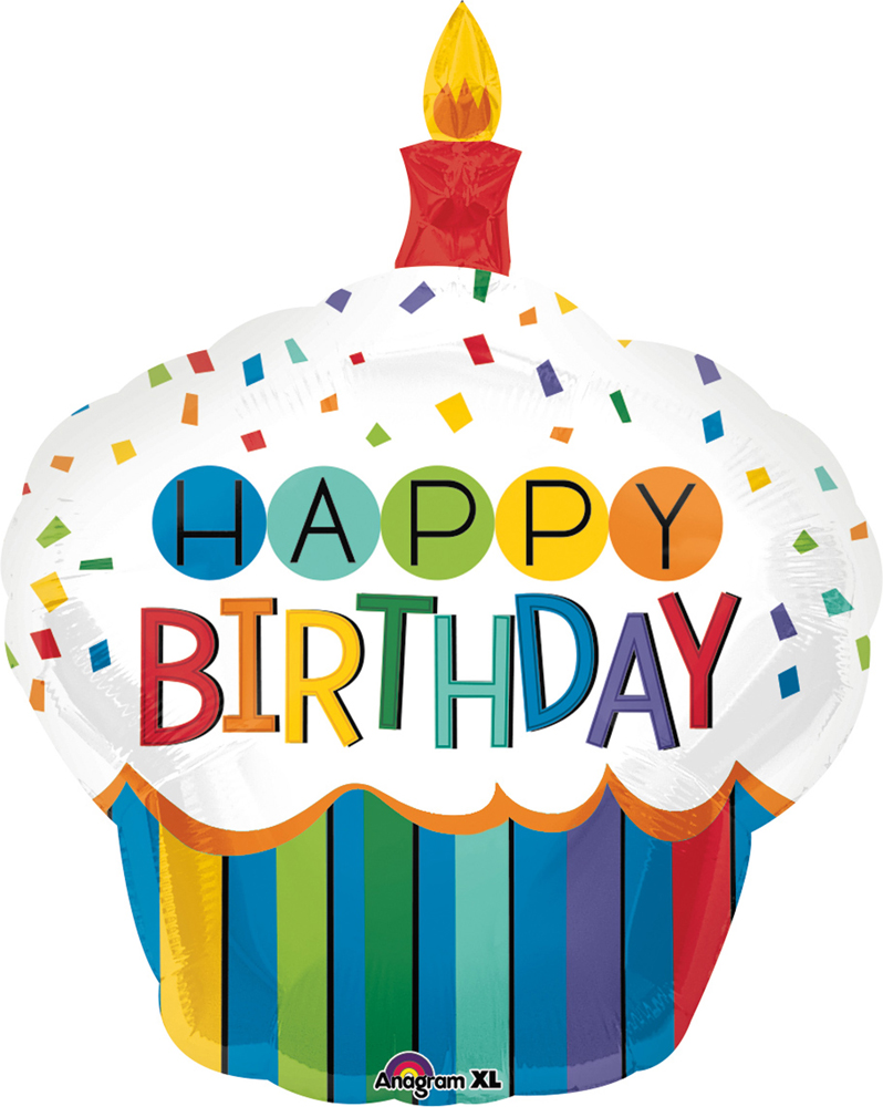 

Шарик воздушный Amscan Rainbow Birthday Cupcake P35 73x91 см (3444201)