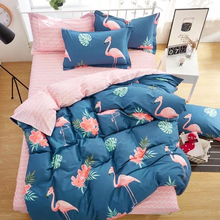 

Комплект постельного Cotton Home Фламинго Сатин 100% хлопок Полуторный размер 160х210