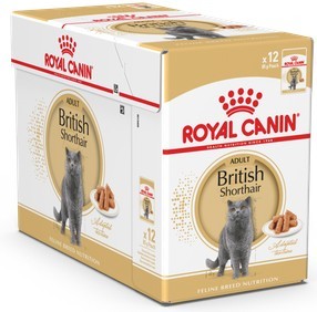 

Упаковка влажного корма для британских короткошерстных кошек Royal Canin British Shorthair Adult 12 шт по 85 г (9003579001240)