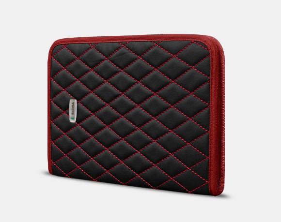 

Органайзер для документов А4 Skoda от Carbag Черный с красной строчкой и красной окантовкой