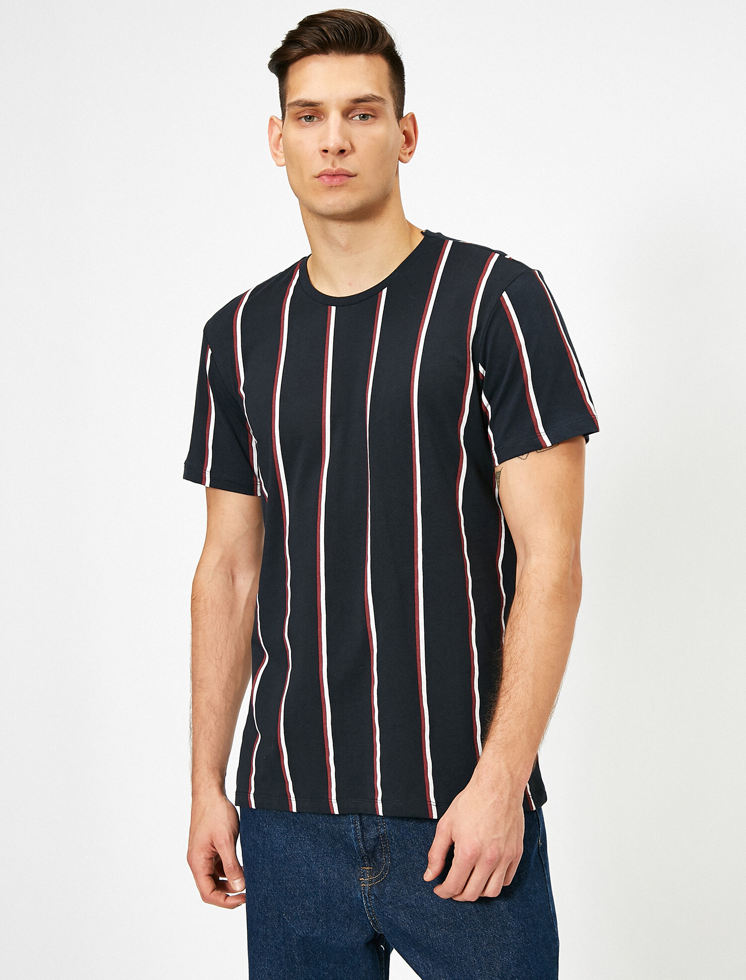 

Футболка Koton 0YAM14261OK S Bordeux stripe