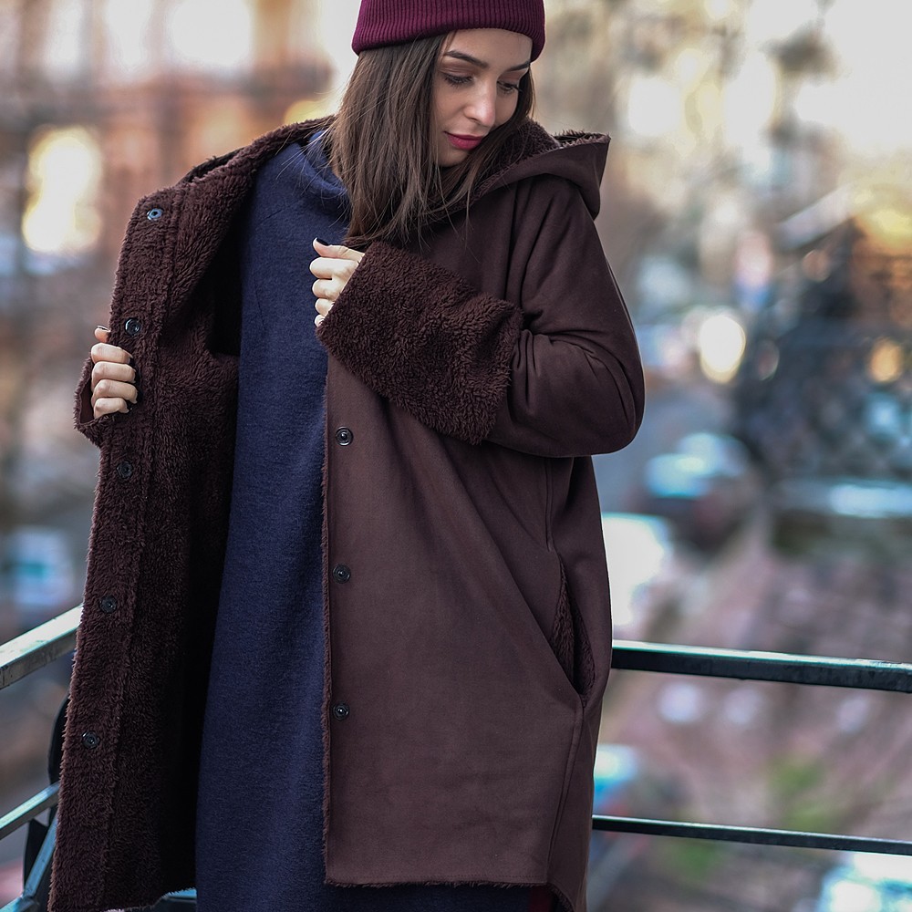 

Дубленка Shamanka Меховой-кардиган коричневый M fw/10/11