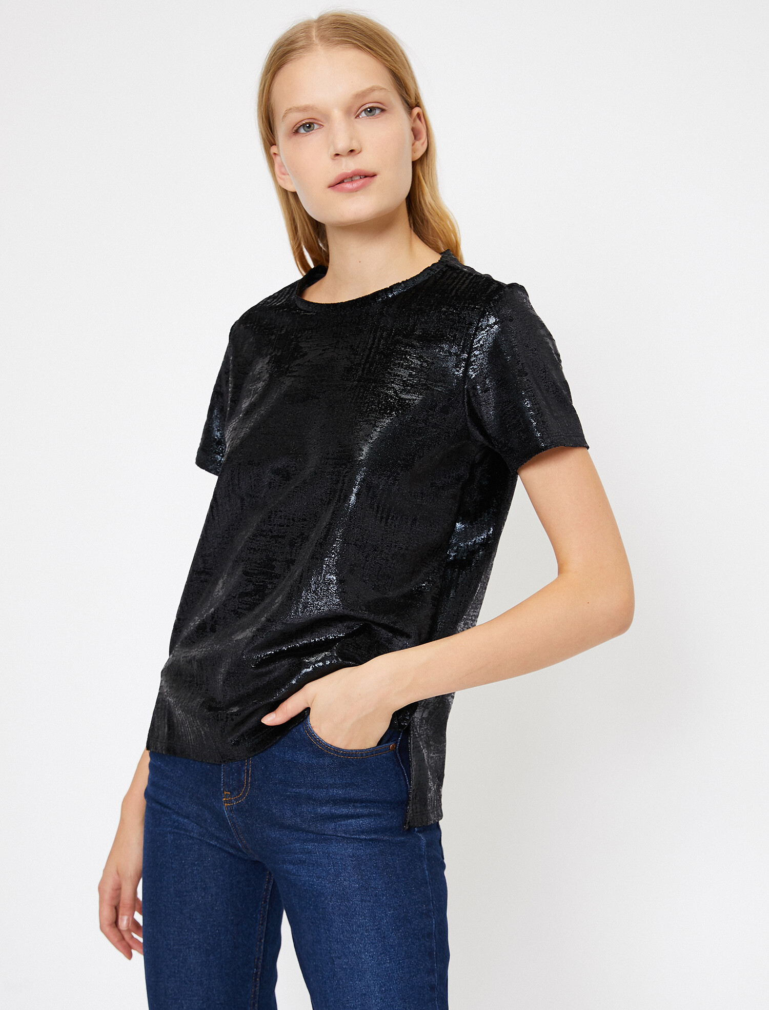 

Футболка Koton 0KAK13856EK-999  Black, Футболка Koton 0KAK13856EK-999 S Black