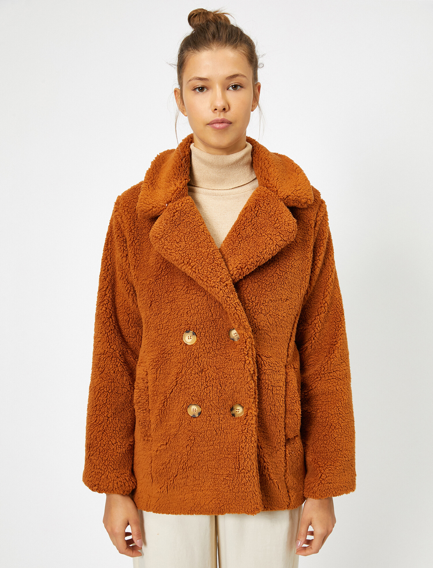 

Эко полушубок Koton 0KAL58155OW-500 40 Brown