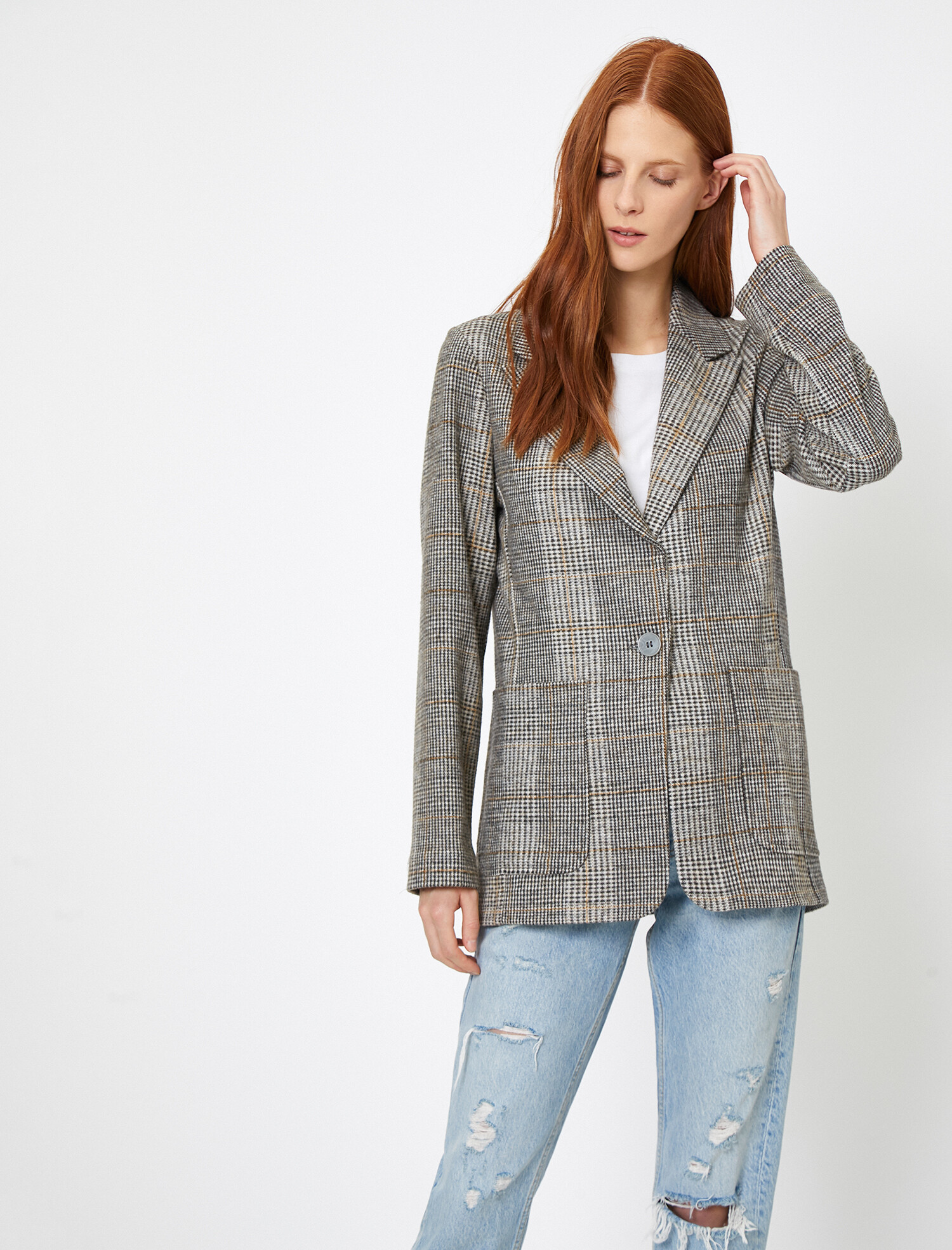 

Пиджак Koton 0KAK53102EK-13P M Grey Check