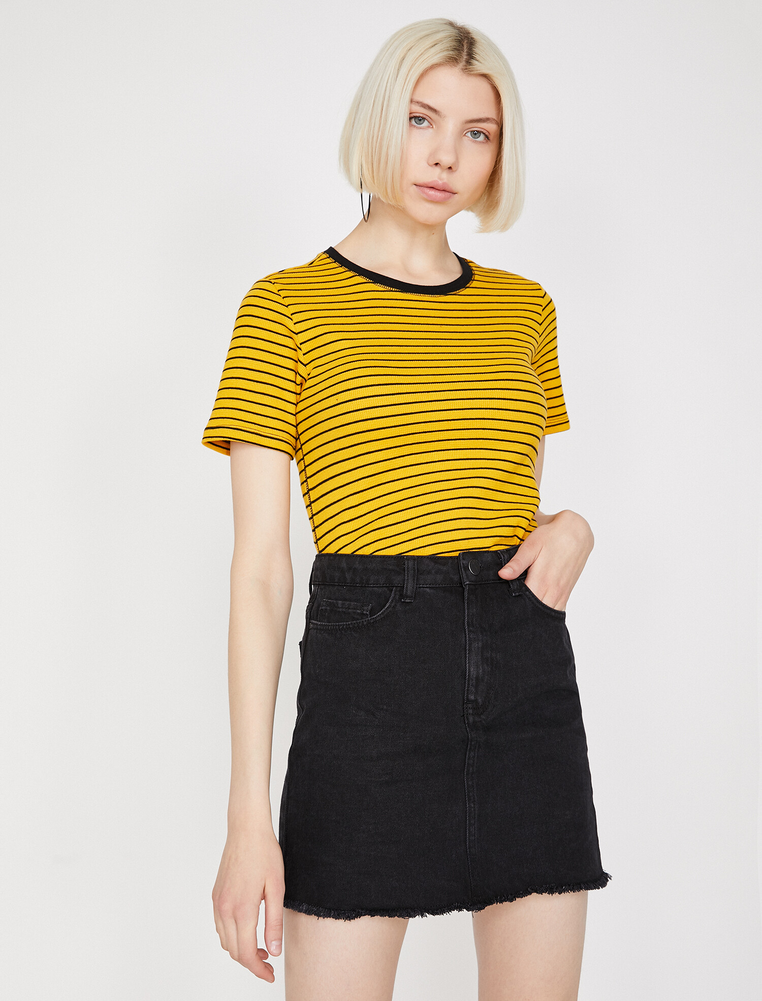 

Футболка Koton 9YAL18168OK-J59  Mustart Stripe, Футболка Koton 9YAL18168OK-J59 S Mustart Stripe