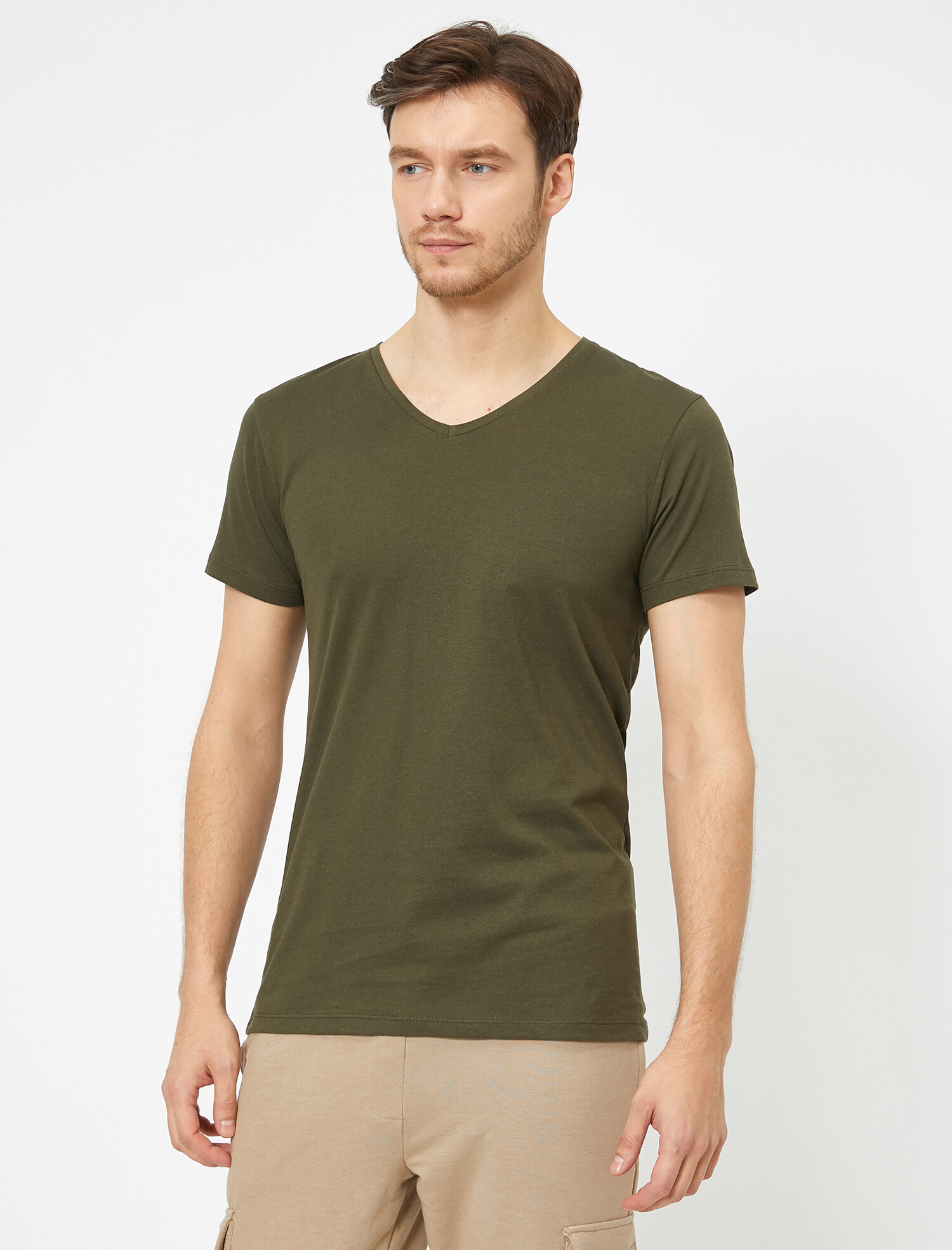 

Футболка Koton 0KAM12138LK M Khaki
