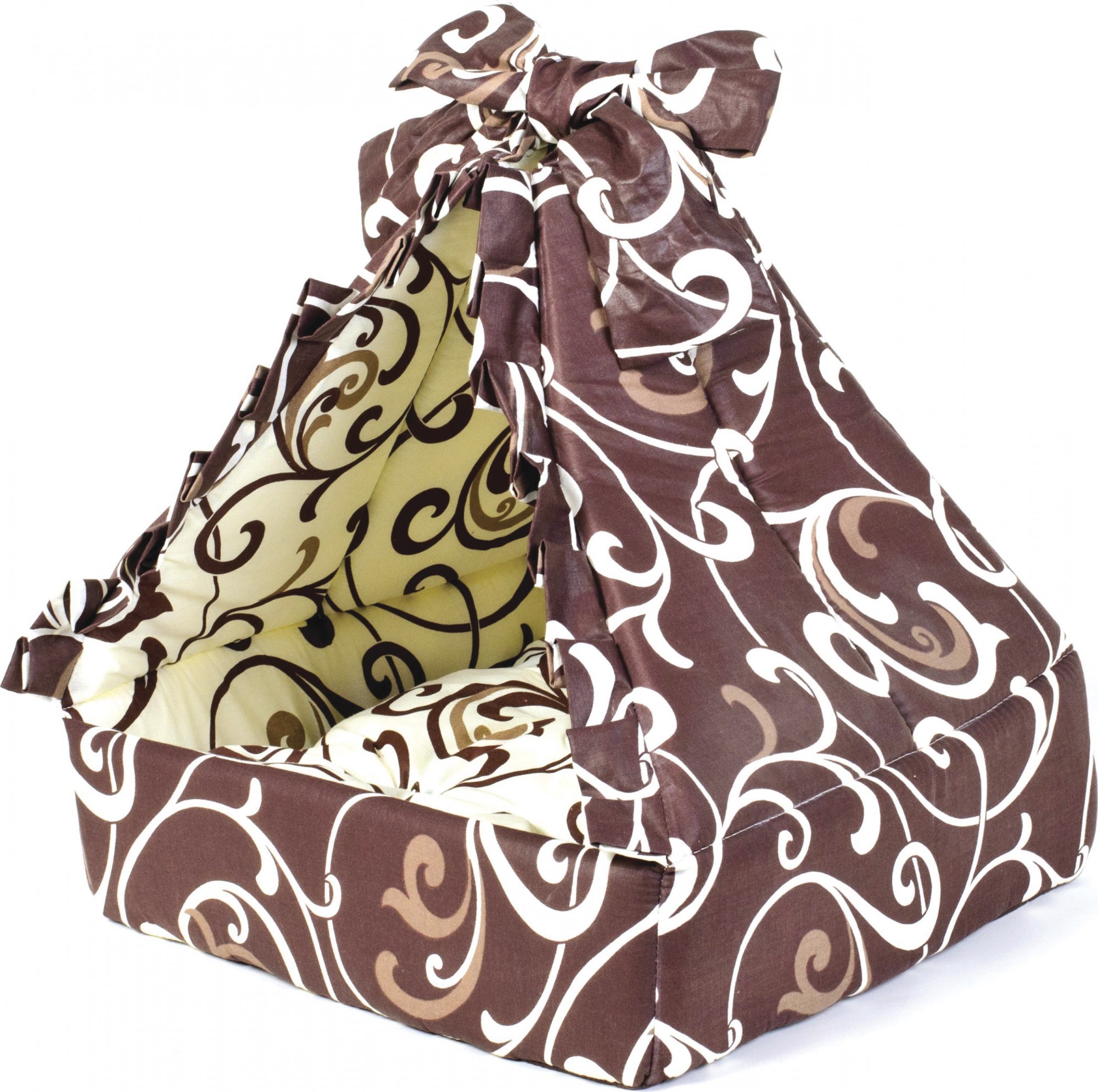 

Домик для собак и кошек Бантик 41х41х30 см бежевый 1742