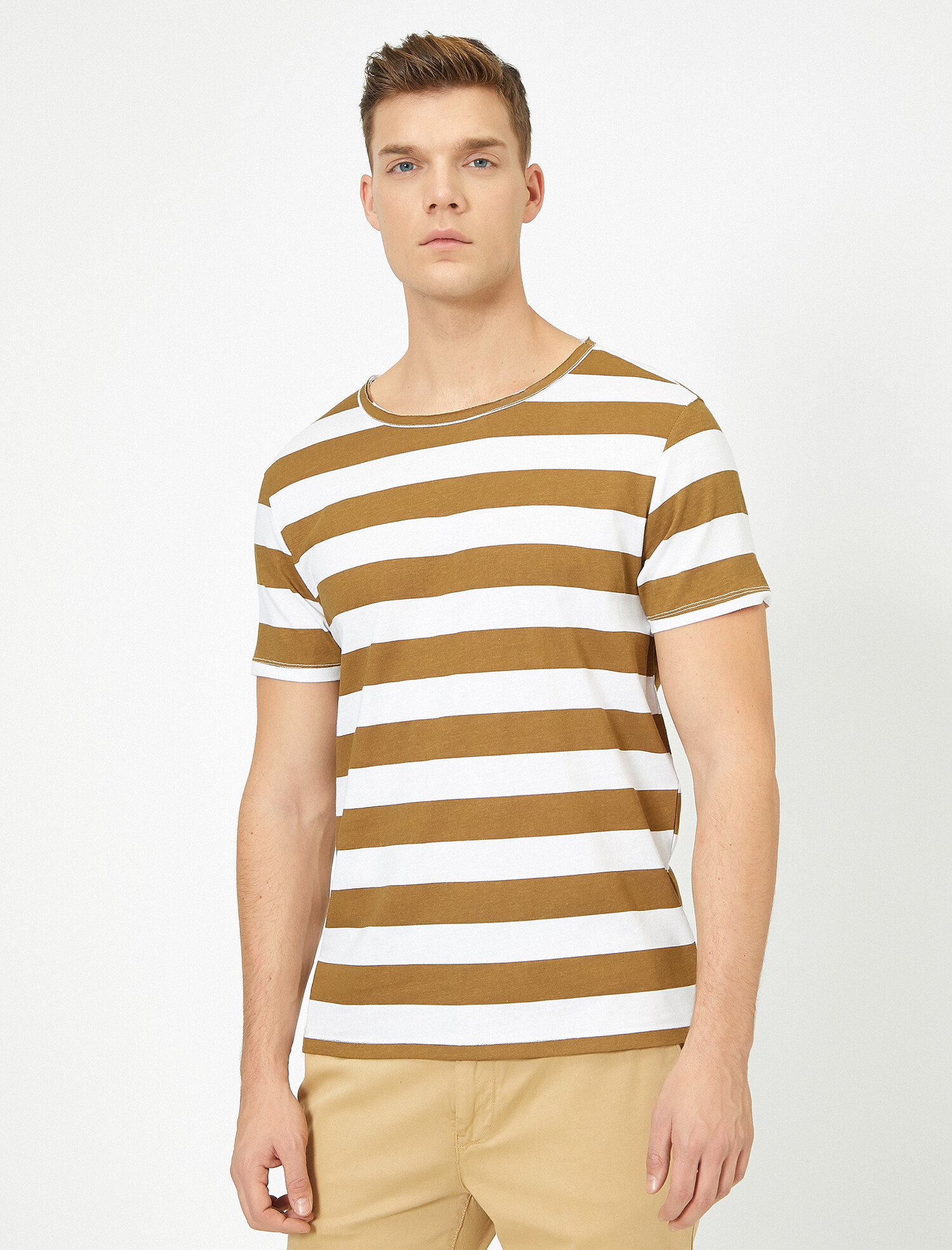 

Футболка Koton 0KAM12040OK S Mustard stripe