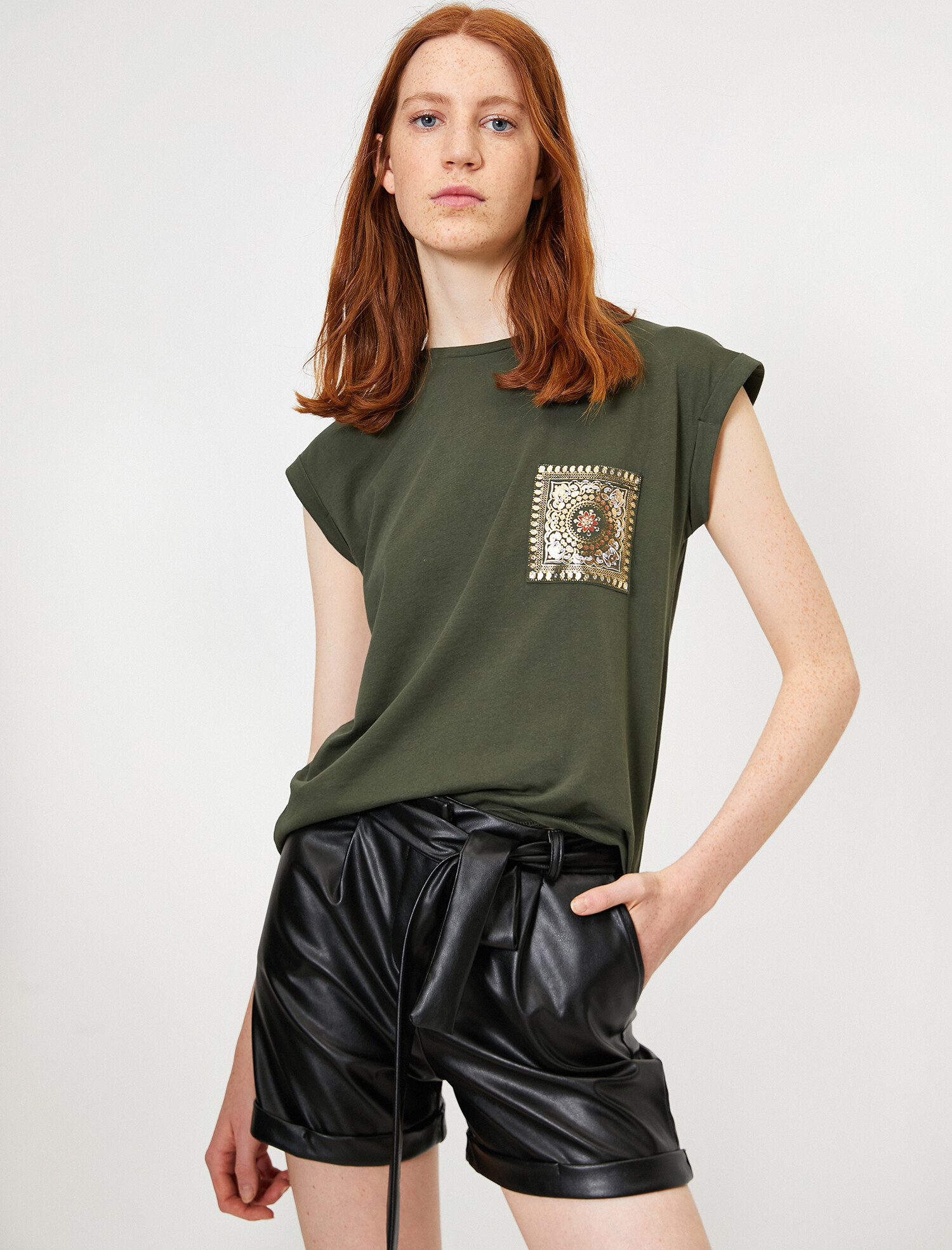 

Футболка Koton 0YAL18186OK-801  Khaki, Футболка Koton 0YAL18186OK-801 S Khaki