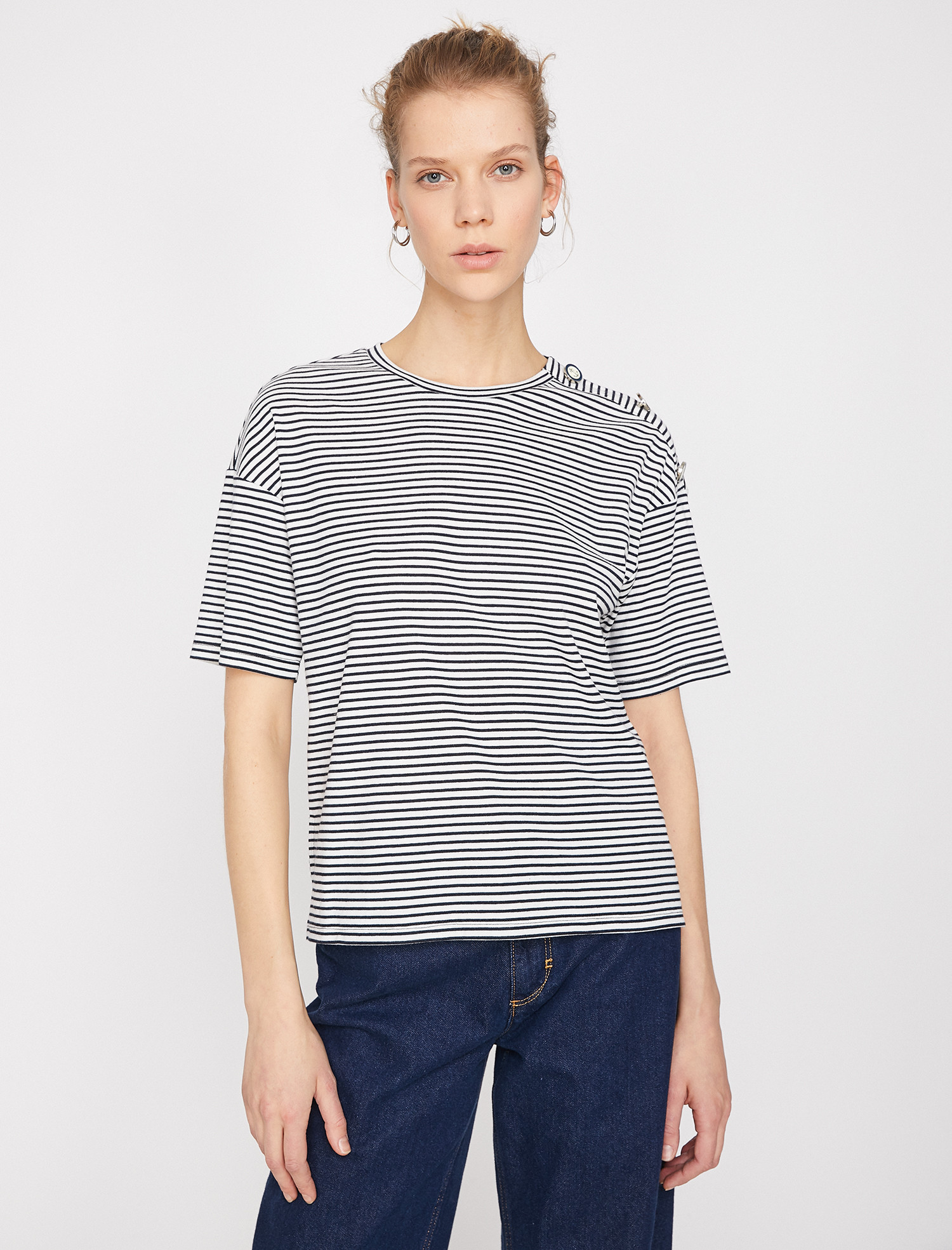 

Футболка Koton 9YAK13832GK-01M  Marine Stripe, Футболка Koton 9YAK13832GK-01M S Marine Stripe