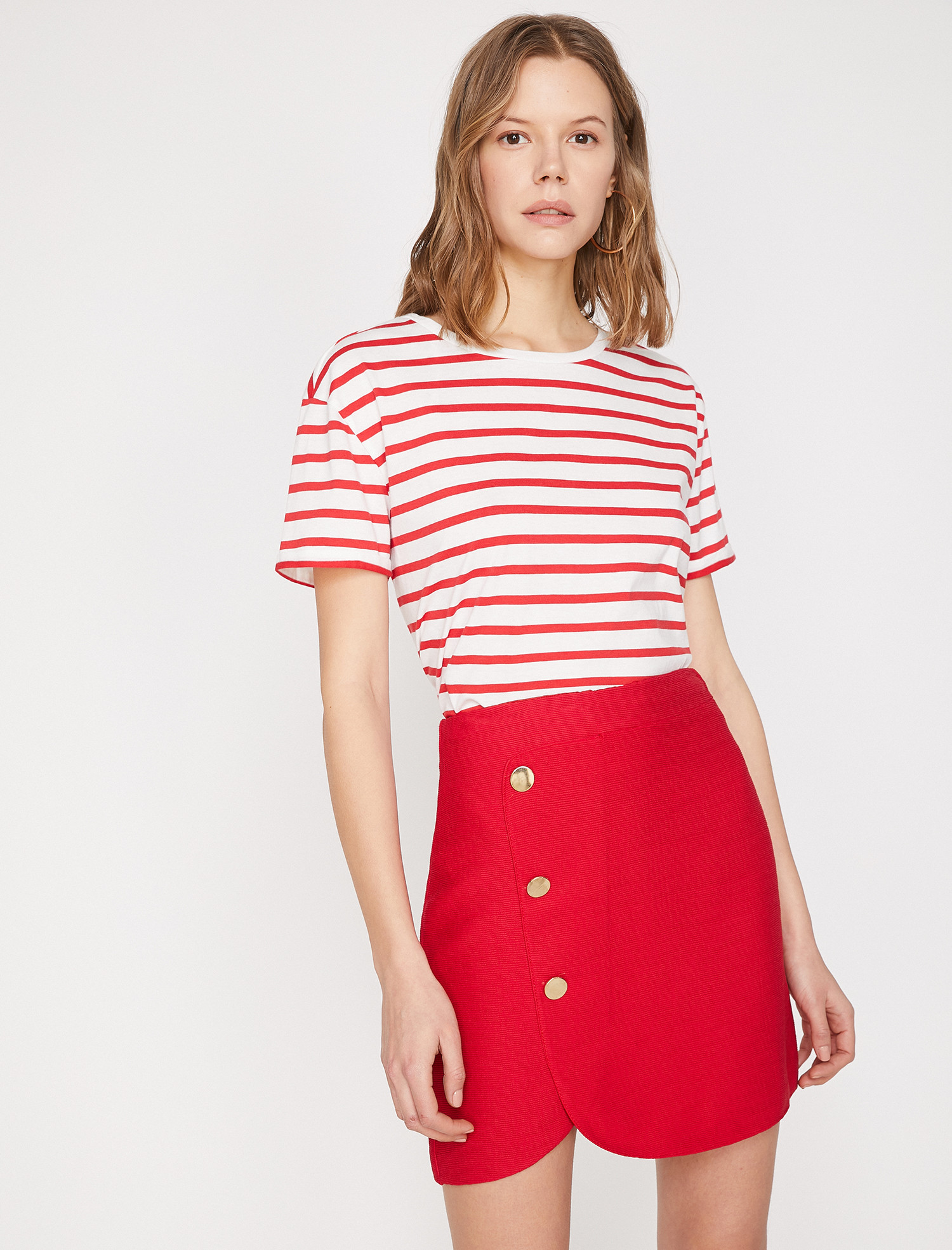 

Футболка Koton 9YAK12082YK-11M XL Red Stripe