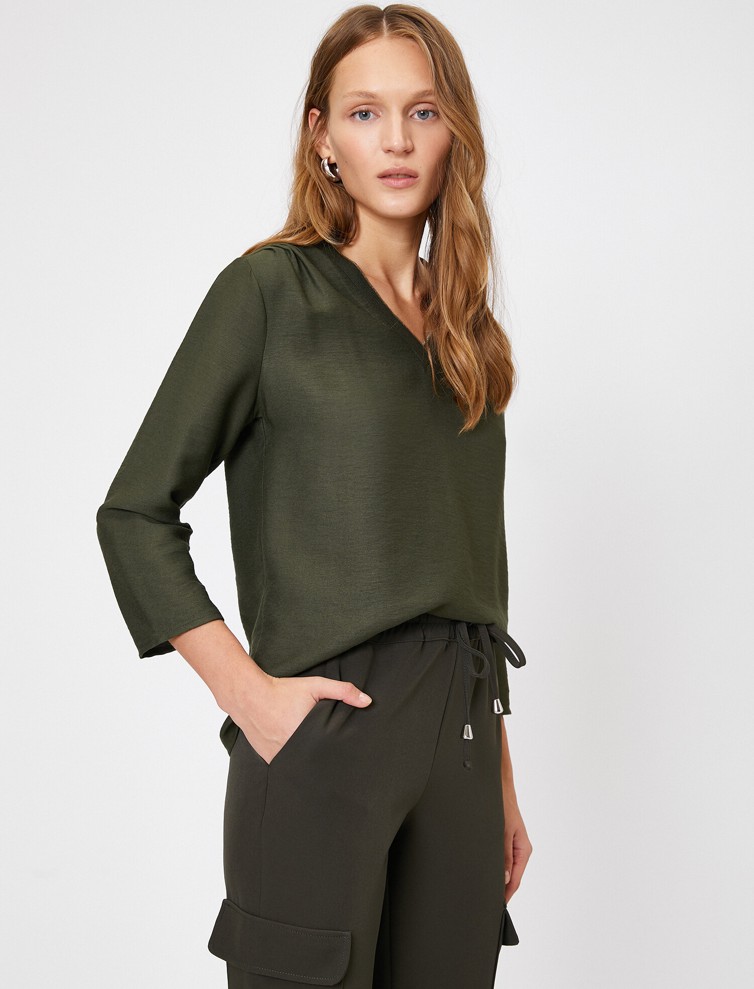 

Блузка Koton 0KAK68241PW-801  Khaki, Блузка Koton 0KAK68241PW-801 34 Khaki