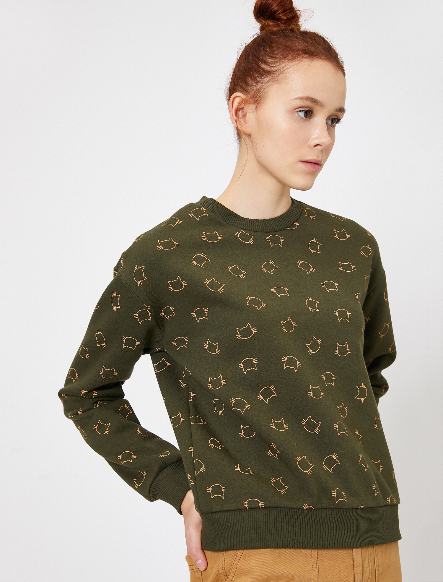

Свитшот Koton 0KAL18485IK-B86 M Khaki Design