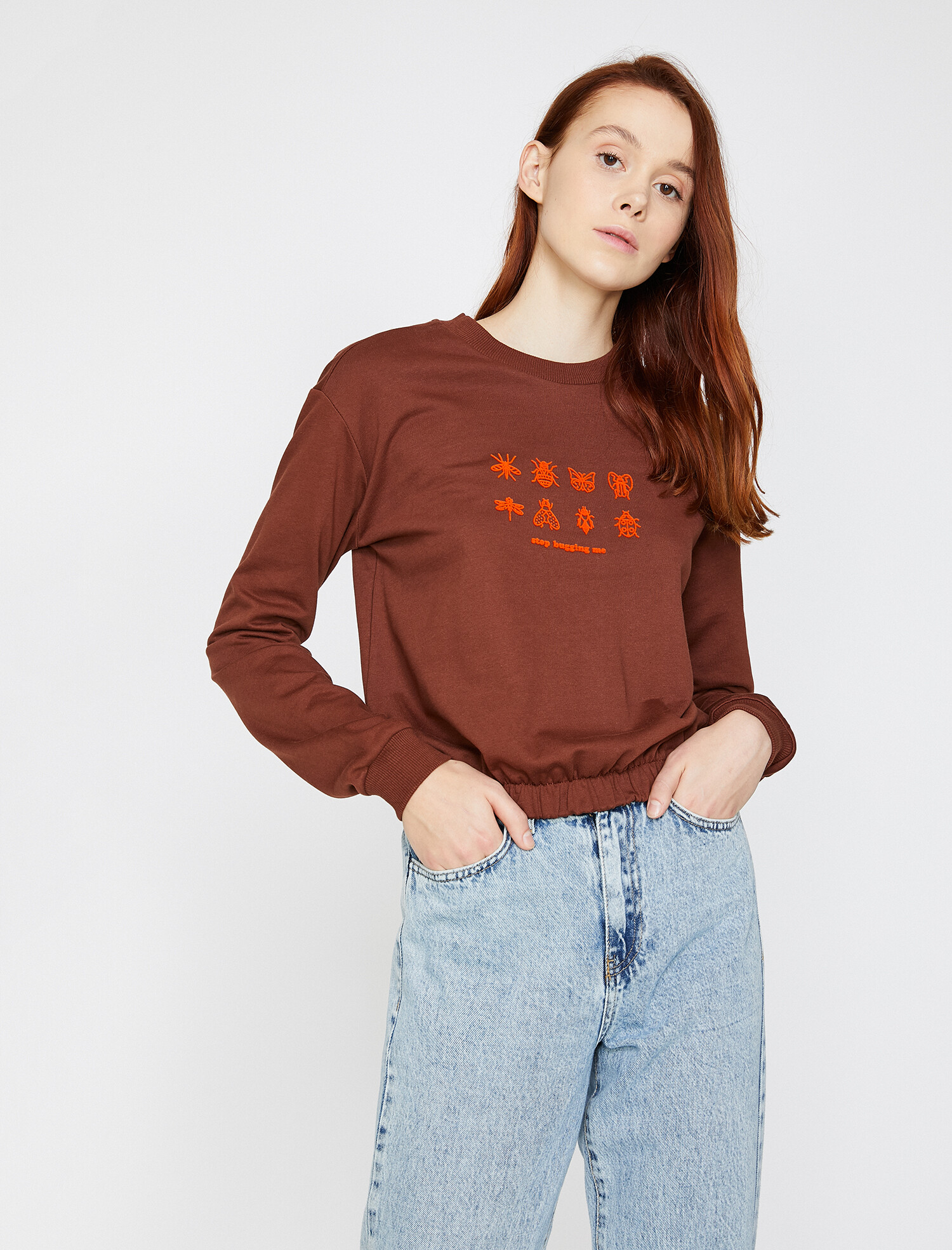 

Свитшот Koton 0KAL18191IK-567  Brown, Свитшот Koton 0KAL18191IK-567 S Brown