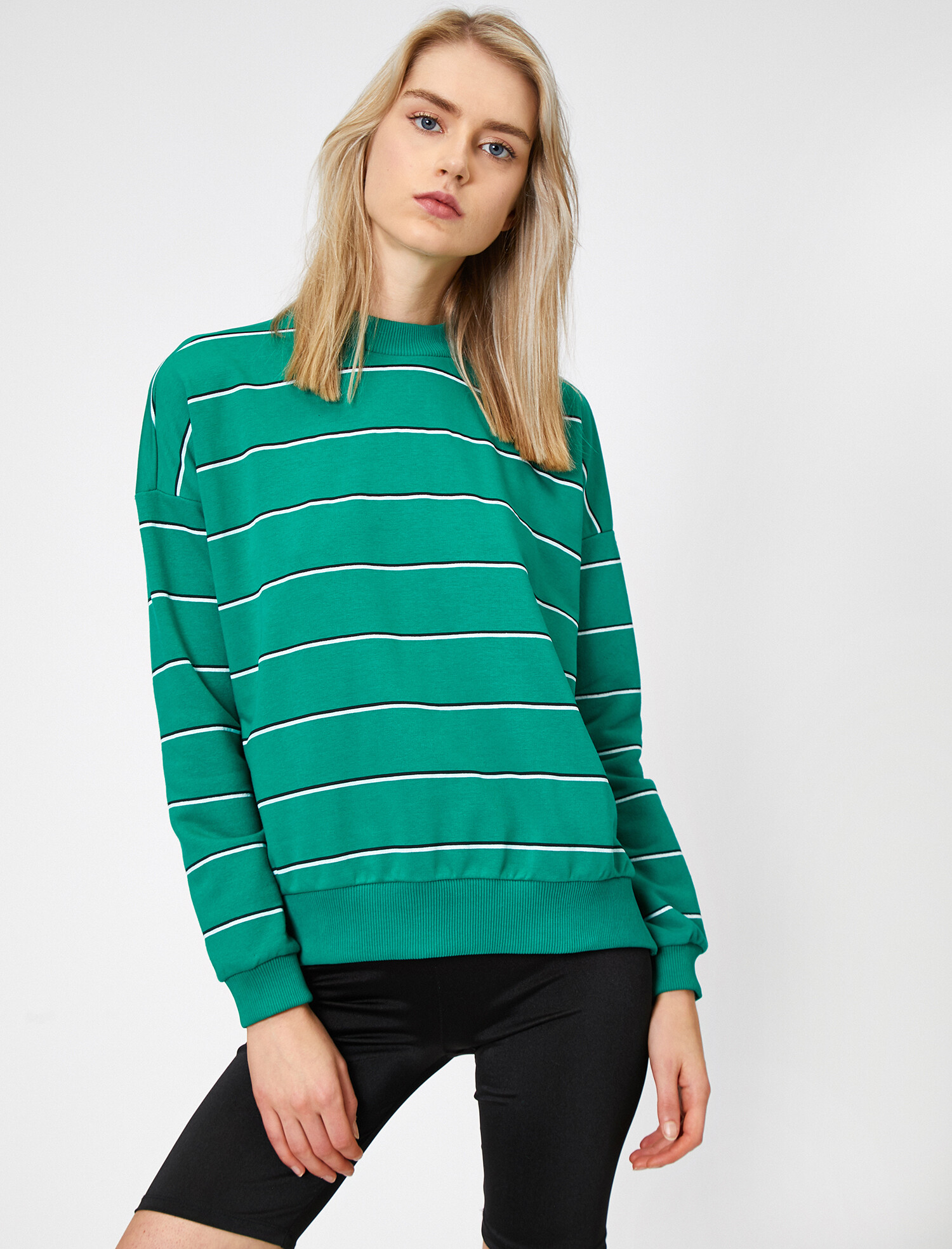 

Свитшот Koton 0KAL18162IK-34R S Green Stripe