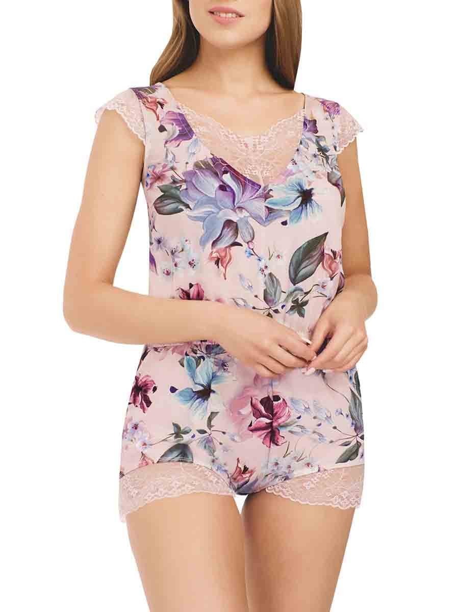 

Пижама Marc & Andre комбинезон с короткими кружевными рукавами  Розовая с цветами Flower Instinct S9-05SS113, Пижама Marc & Andre комбинезон с короткими кружевными рукавами 44 Розовая с цветами Flower Instinct S9-05SS113