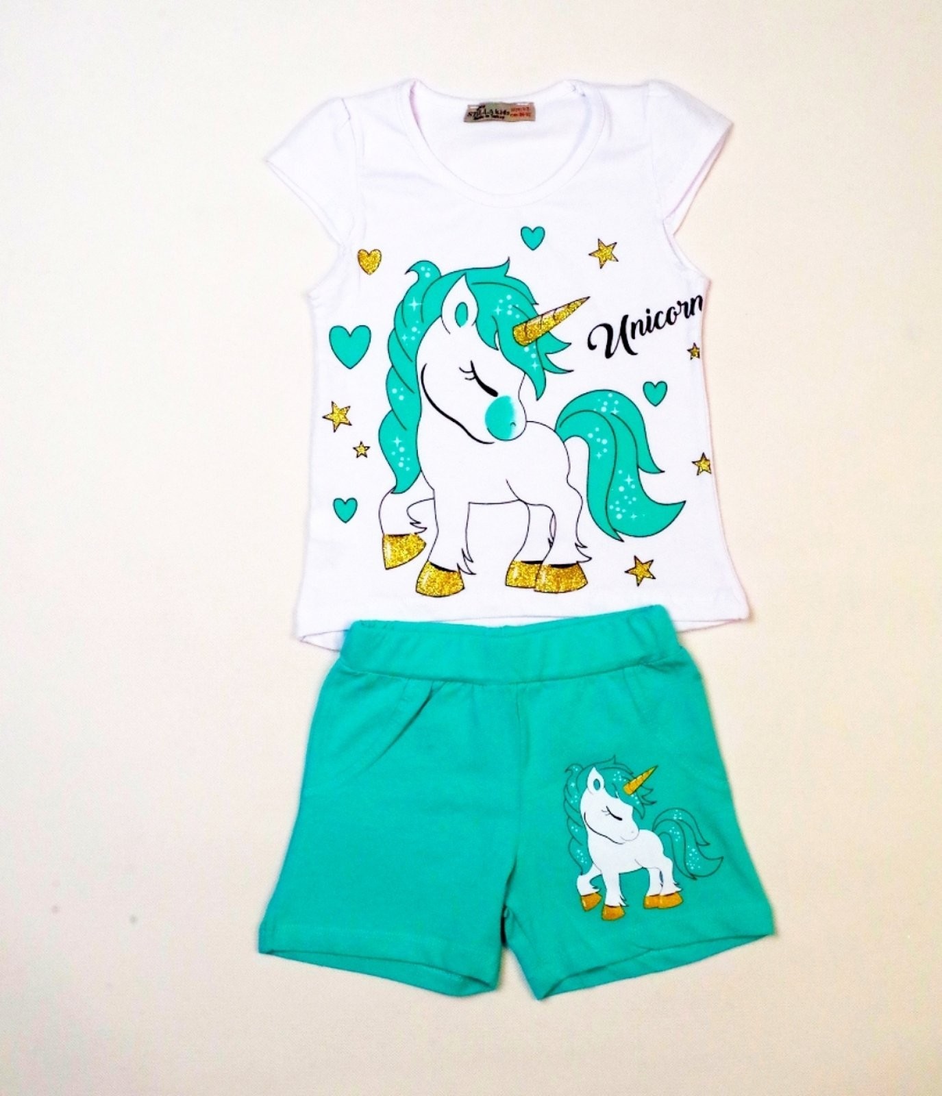 

Комплект (футболка и шорты) Stella kids 210139 80-92 см Зеленый с белым (21139)