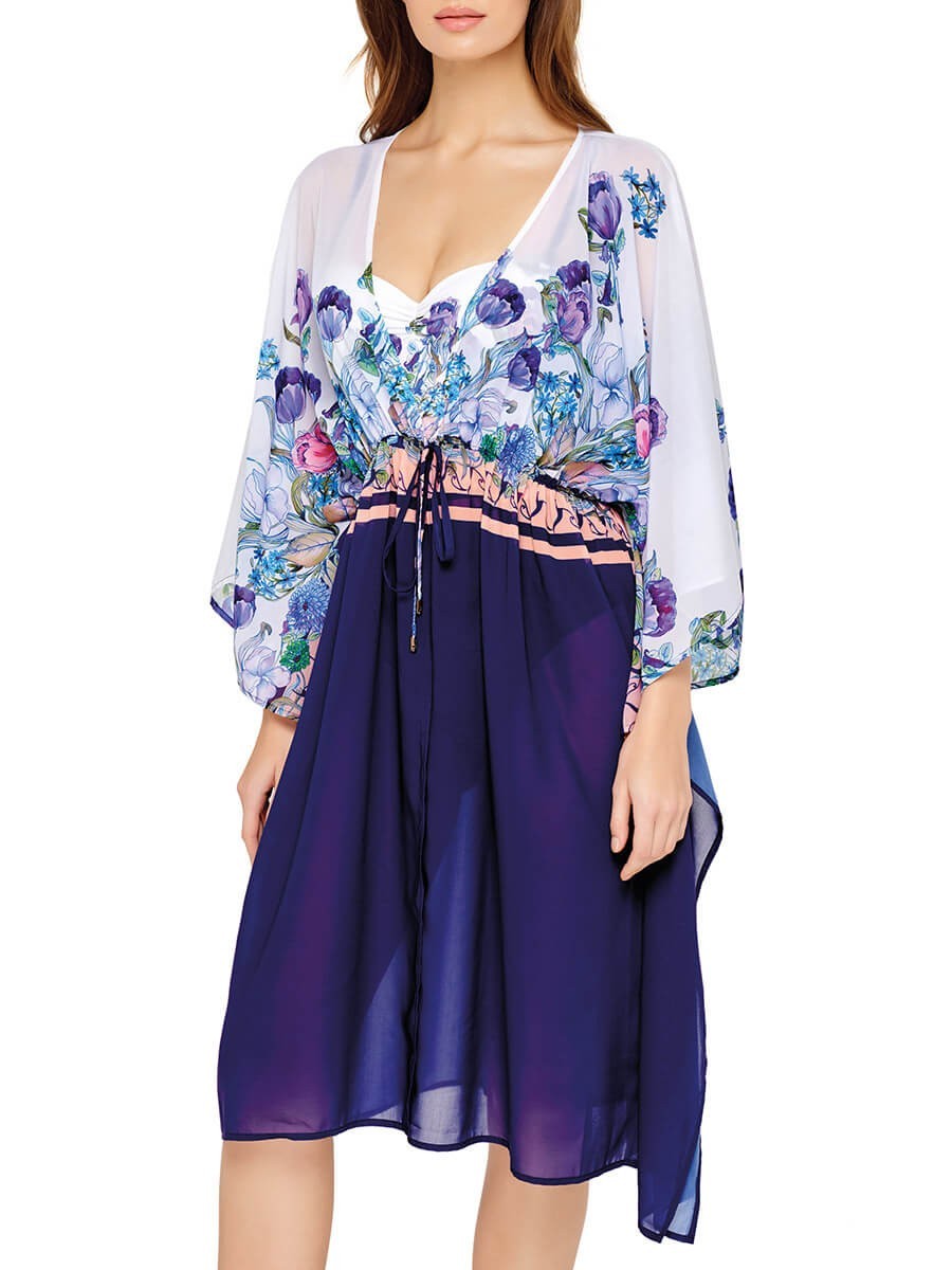 

Туника Marc&Andre пляжная L Синяя с цветочным принтом Be Free (CU20-02-2002)