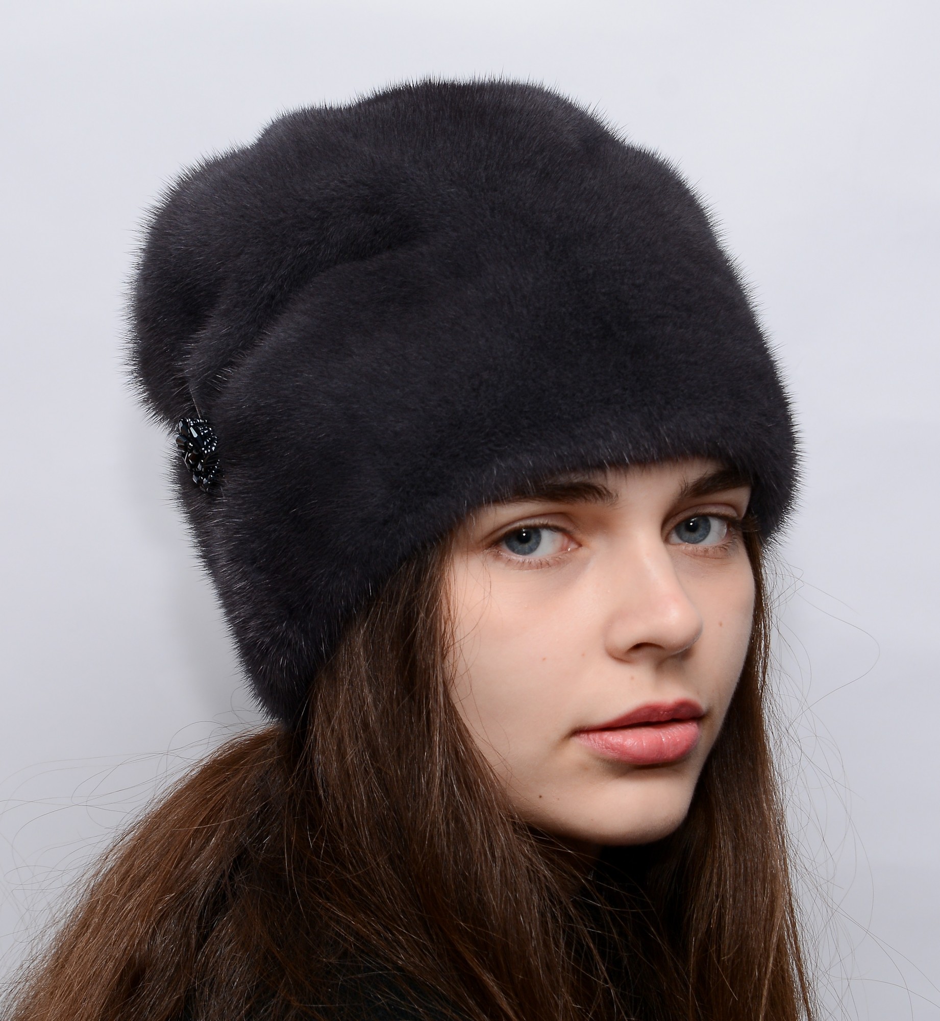 

Женская норковая шапка Меховой Стиль Кубанка Камелия 54-60 Ирис (076/C)