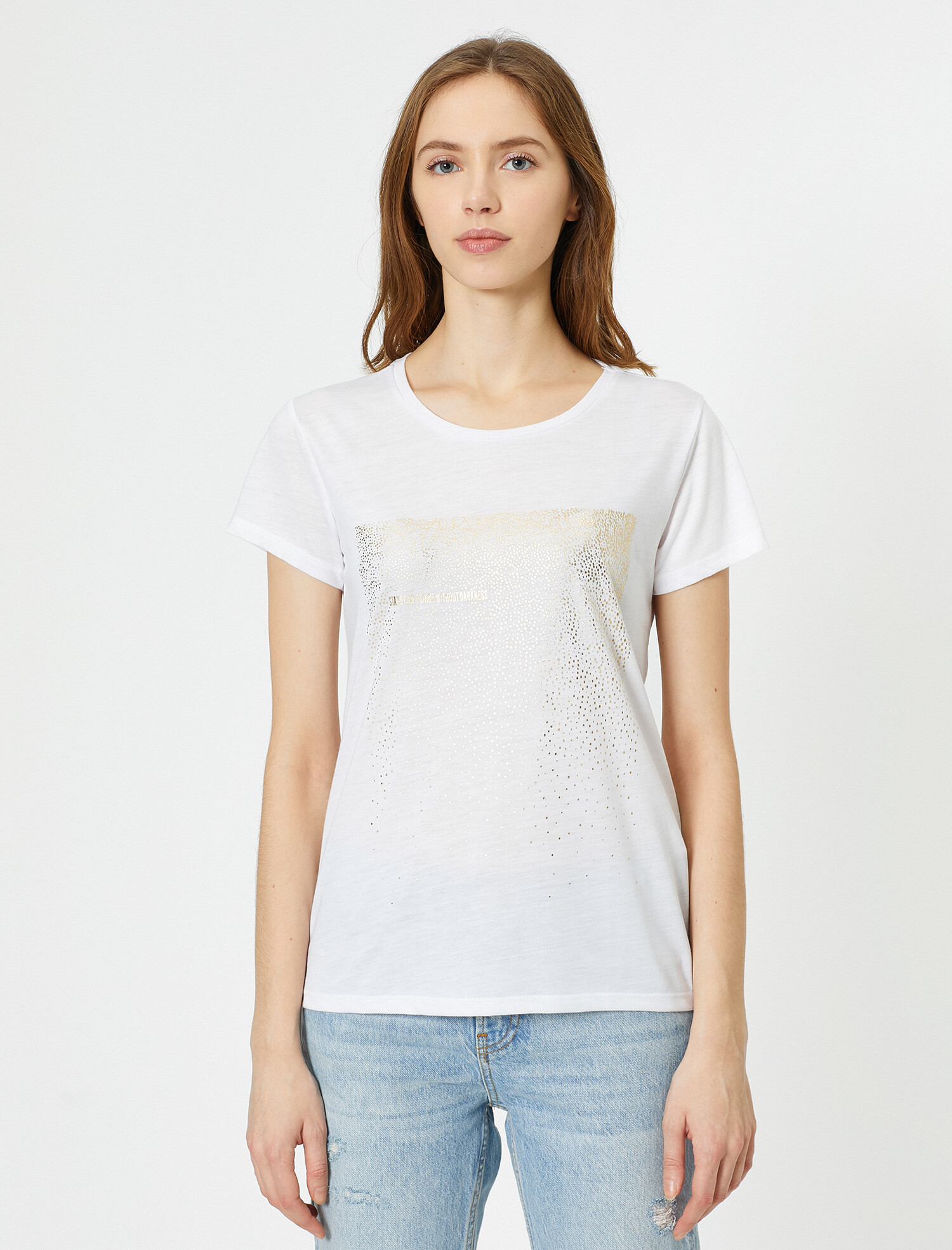 

Футболка Koton 0KAK13584OK-001  Off White, Футболка Koton 0KAK13584OK-001 XL Off White