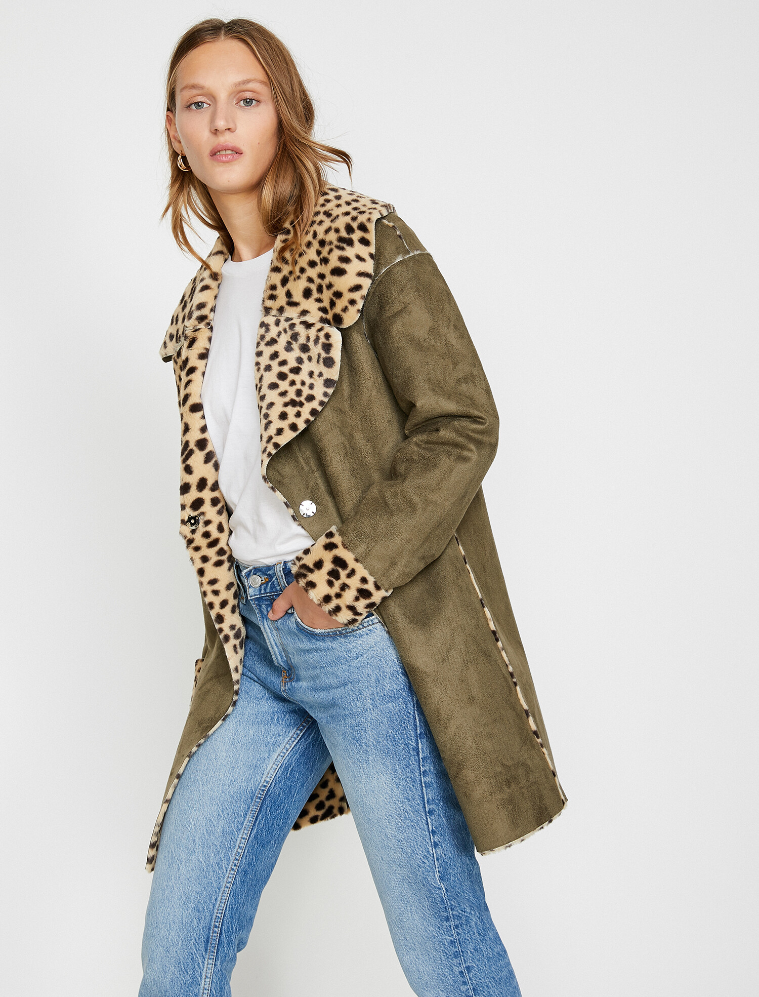 

Дубленка Koton 0KAK23762GW-801  Khaki, Дубленка Koton 0KAK23762GW-801 40 Khaki