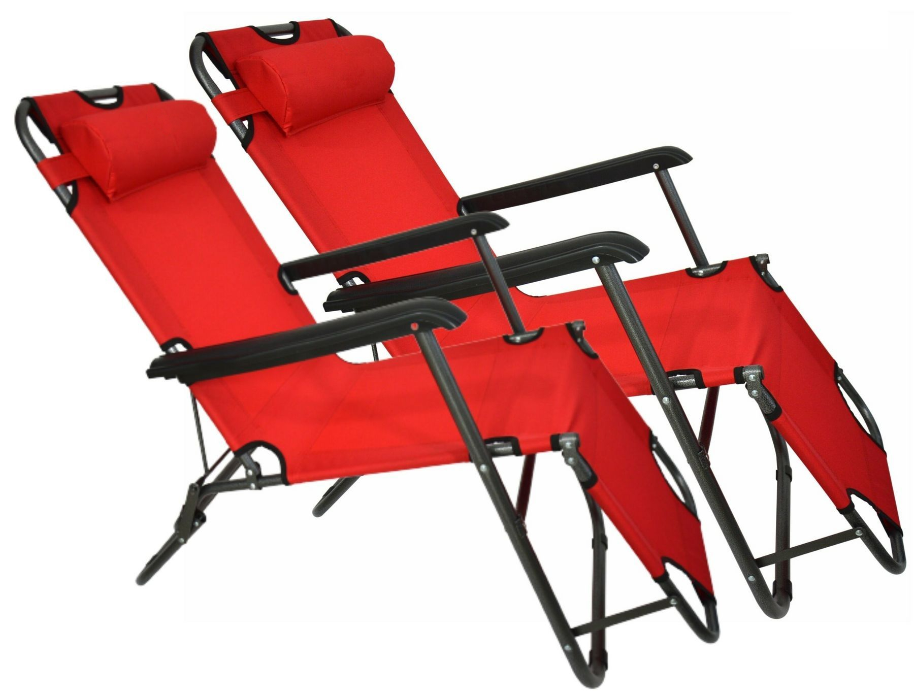 

Комплект шезлонгов складных кресло лежак раскладушка для сада дачи пляжа на три положения 2 шт Seagard 154 см Красный