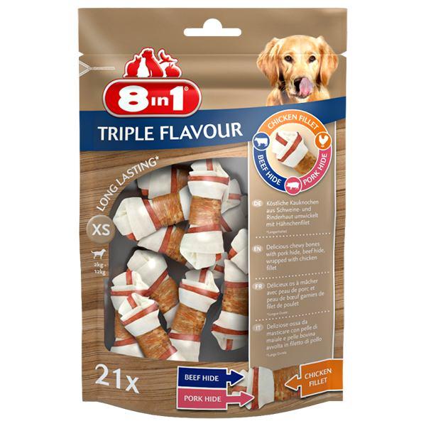 

Косточки жевательные 8in1 Triple Flavour, размер XS, 21 шт