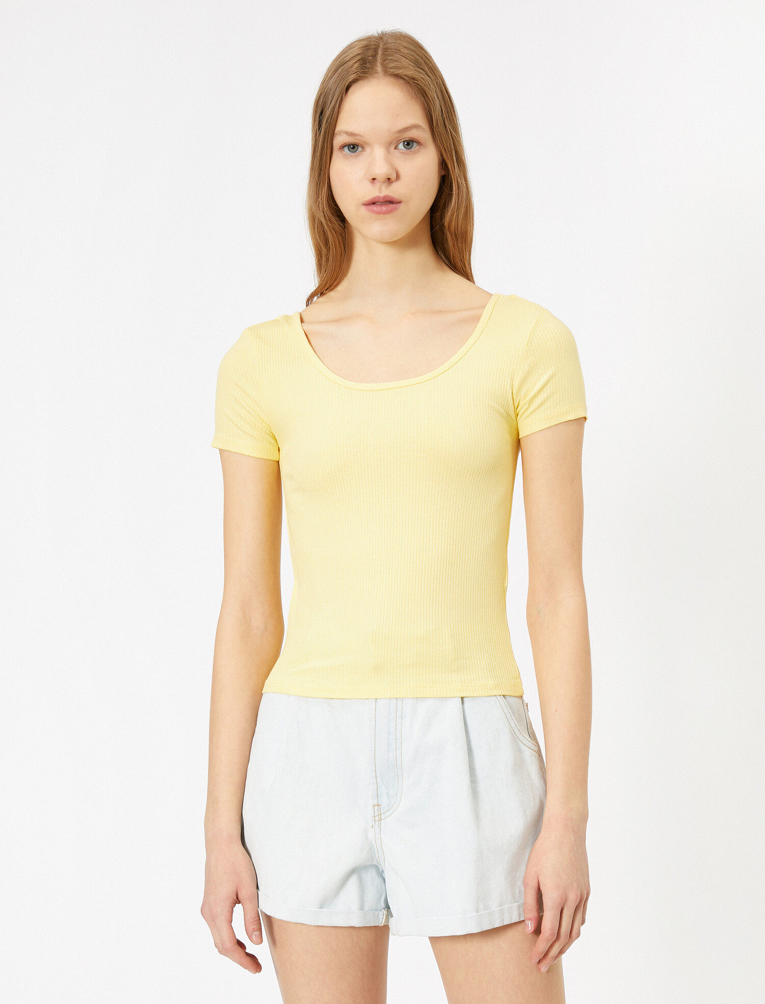 

Футболка Koton 0YAL18072OK-173  Yellow, Футболка Koton 0YAL18072OK-173 L Yellow
