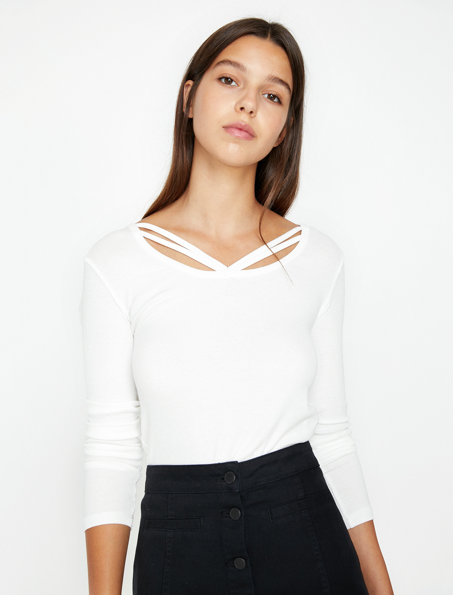 

Лонгслив Koton 9KAK13055OK-001 M Off White