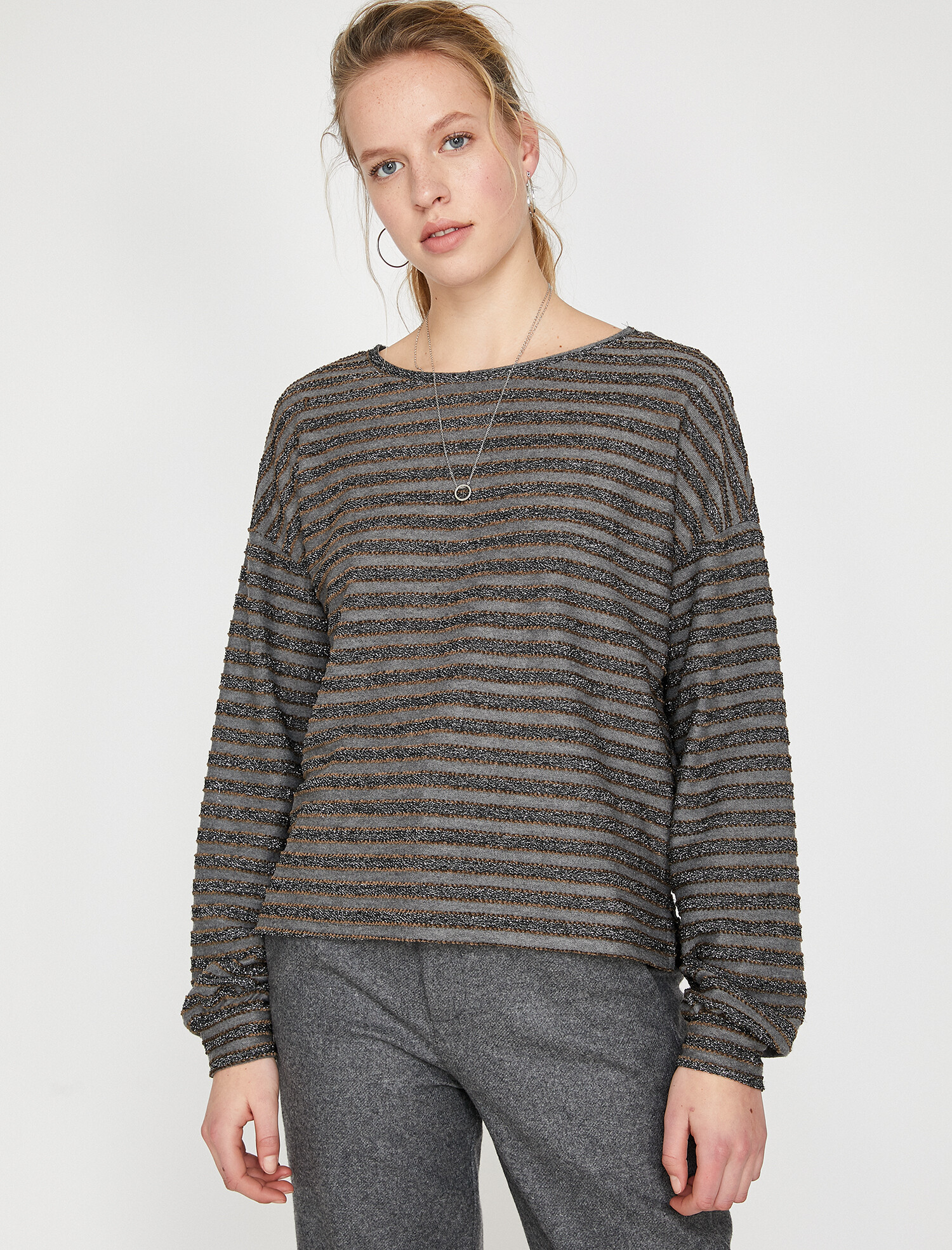 

Джемпер Koton 9KAK13071EK-K72 XL Antracite Stripe