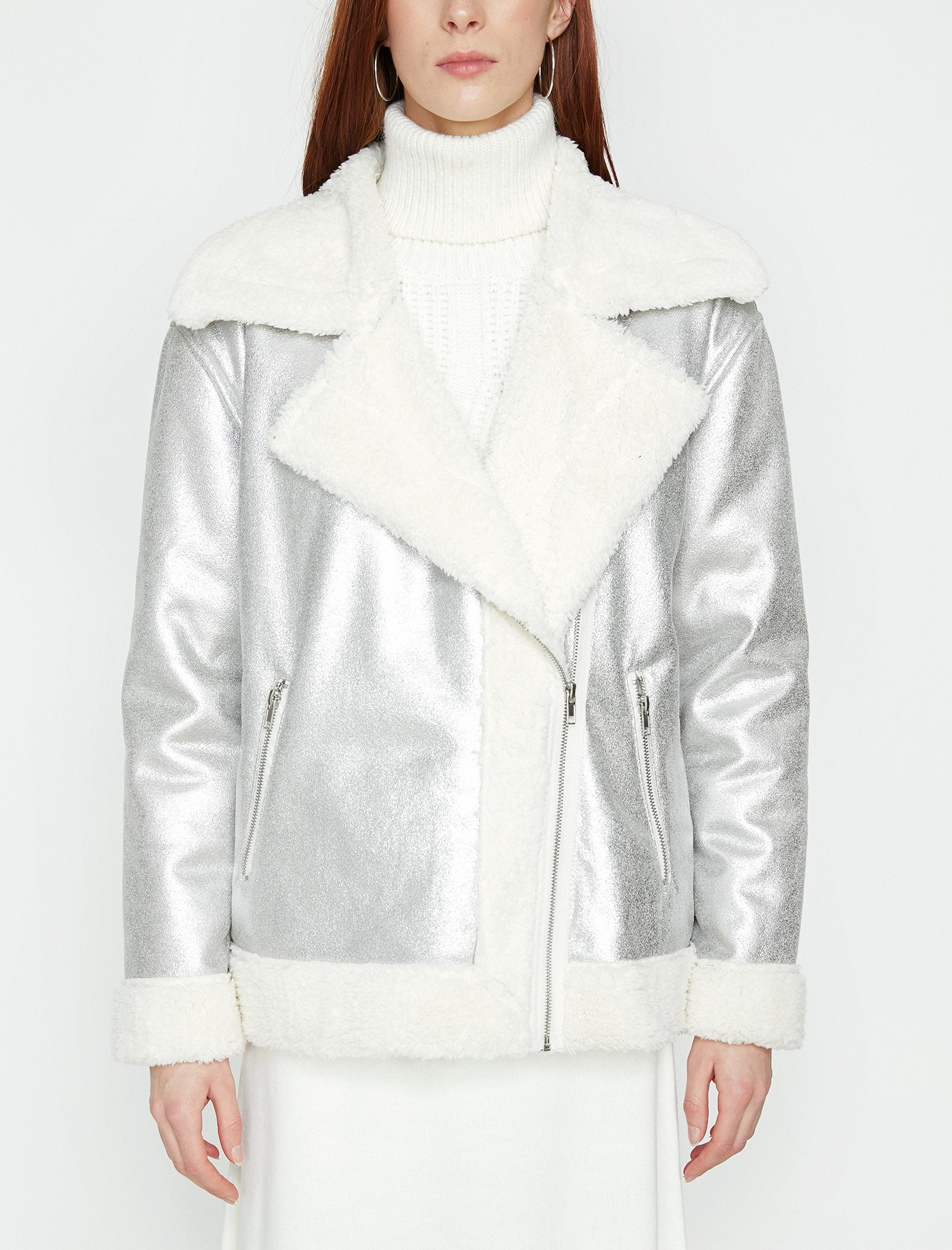 

Дубленка Koton 9KAK53944QW-038 38 Silver