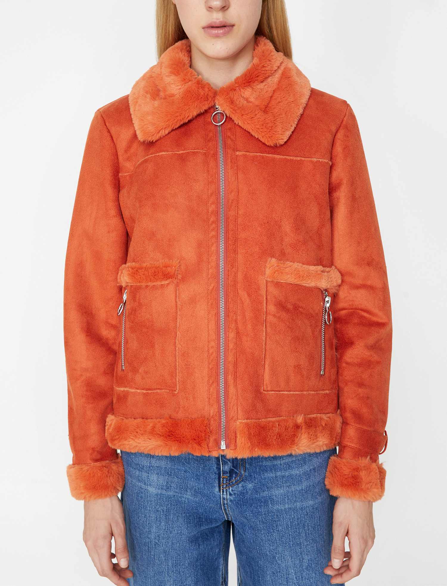 

Дубленка Koton 9KAK53966QW-996 42 Terracotta