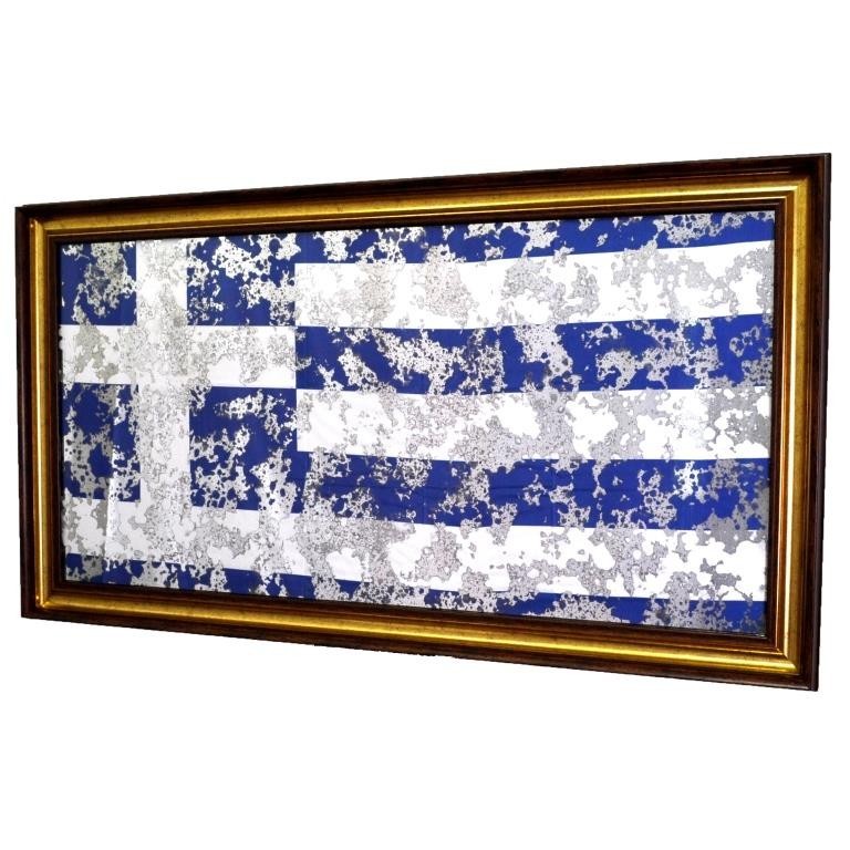 

Картина на зеркале Seaps X9 Флаг Греции GREECE FLAG № 4008 в раме 134х74 см