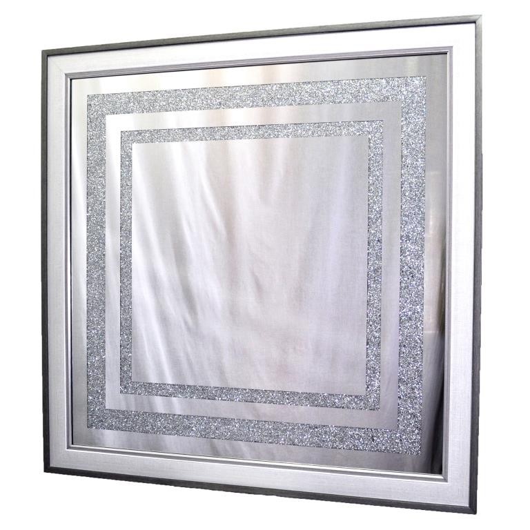 

Картина на зеркале Seaps X10 GLITTER SQUARE. Блестящее зеркало в серебряной багетной раме 104х104 см