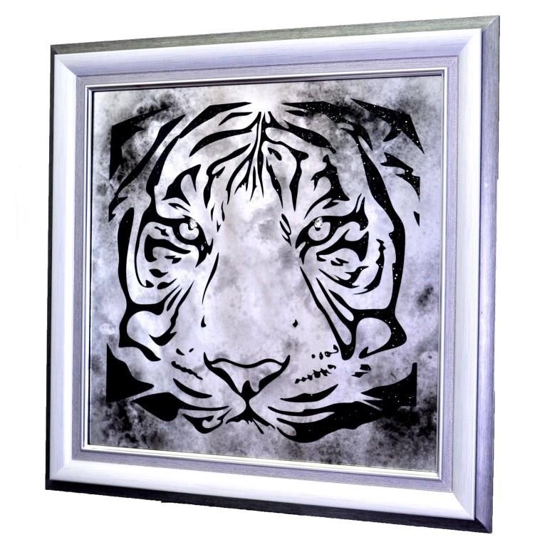 

Картина с камнями X7 Seaps Black Tiger Premium X7 600X600 №3302 в серебристой багетной раме 75 х 75 см