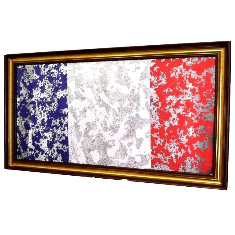 

Картина на зеркале Seaps X9 Флаг Франции FRANCE FLAG № 4006 в раме 134х74 см