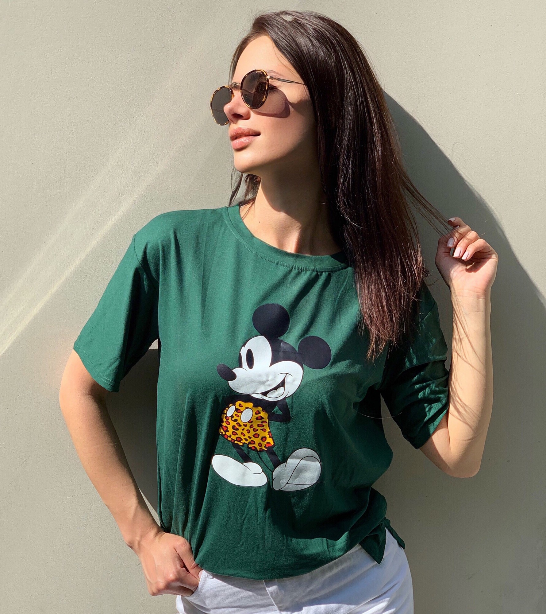 

Женская футболка Cameli Mickey Mouse ZF-15-066 зеленая S/M