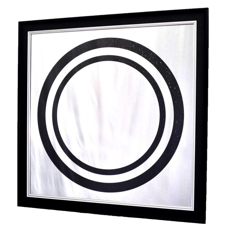 

Картина на зеркале Seaps X10. GLITTER CIRCLE BLACK Блестяшее зеркало в чёрной багетной раме 104х104 см