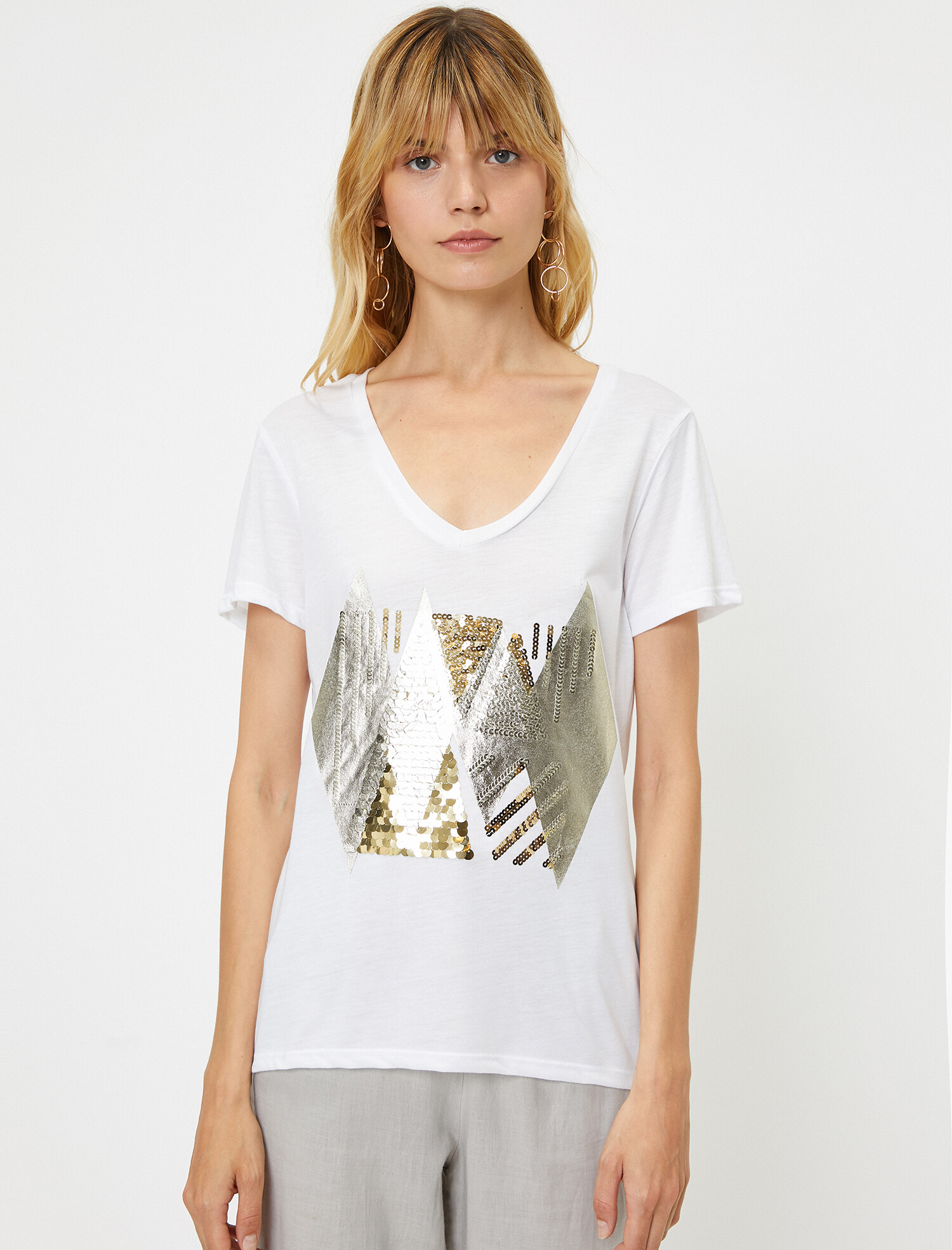 

Футболка Koton 9YAK13177EK-001  Off White, Футболка Koton 9YAK13177EK-001 S Off White