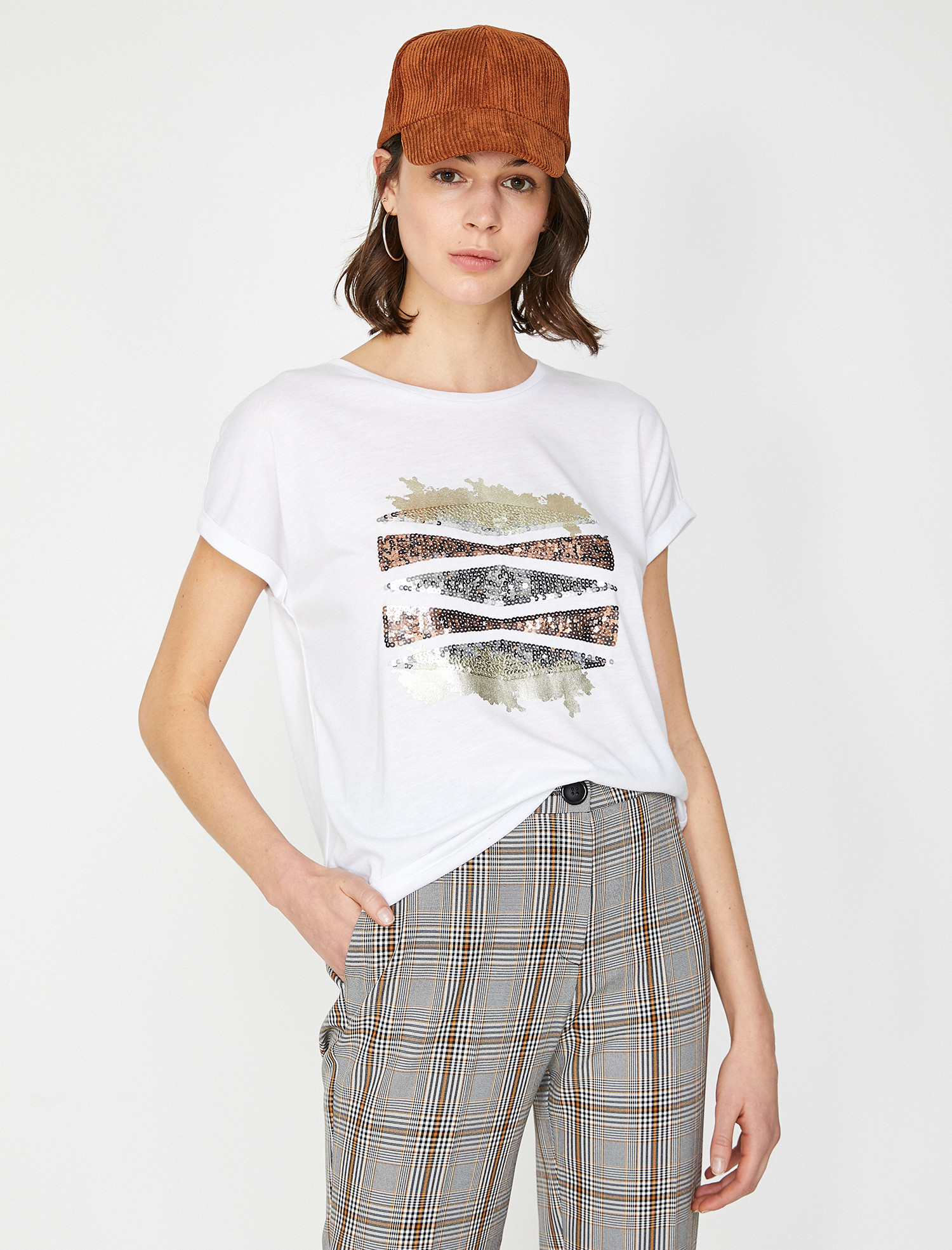 

Футболка Koton 9YAK13178EK-001  Off White, Футболка Koton 9YAK13178EK-001 XL Off White