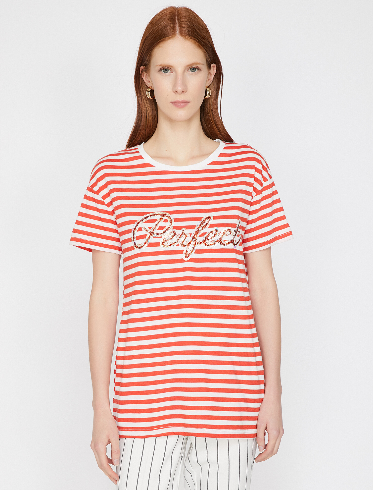 

Футболка Koton 9YAK13756EK-03M  Red Stripe, Футболка Koton 9YAK13756EK-03M M Red Stripe