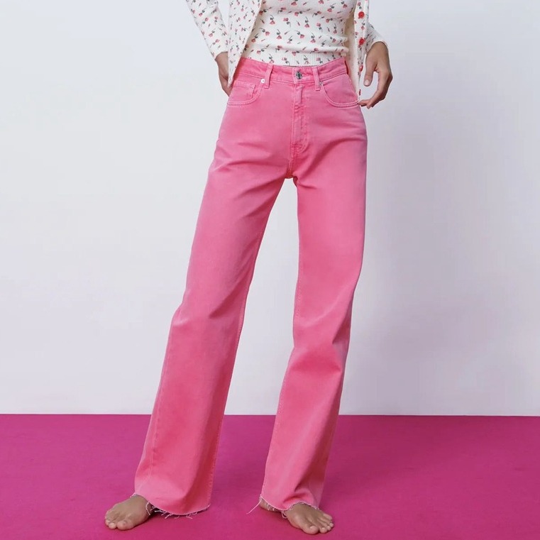 

Джинсы женские с завышенной талией Pink Berni Fashion (40) Розовый