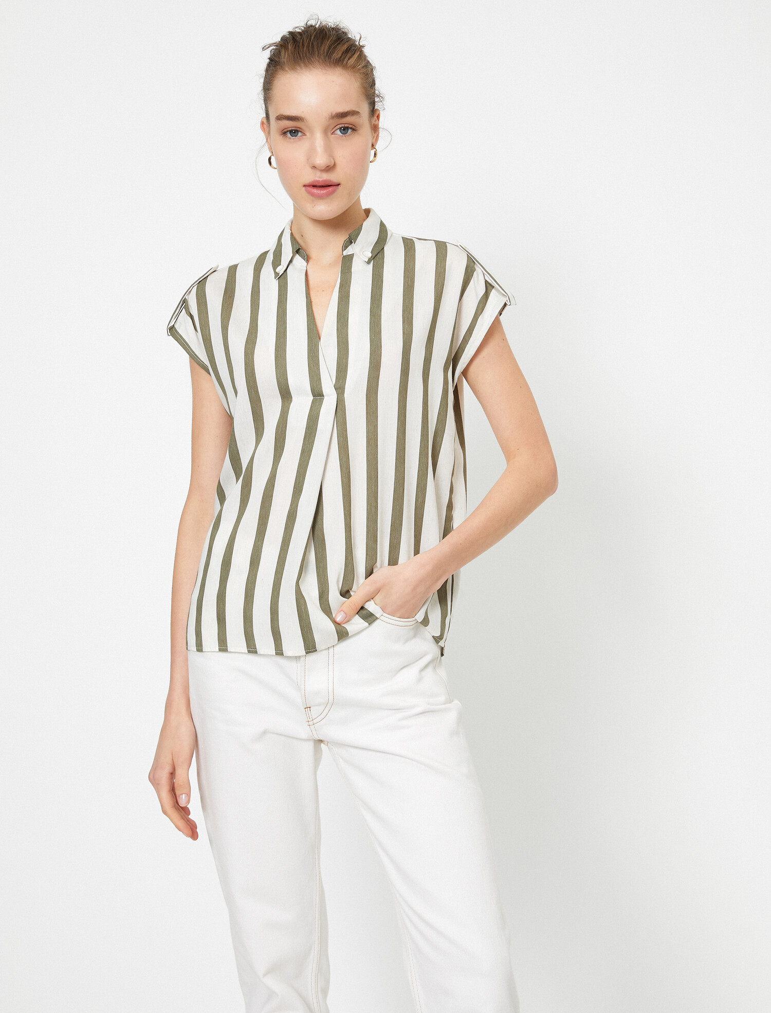 

Блузка Koton 9YAK68721CW-10M 42 Khaki Stripe