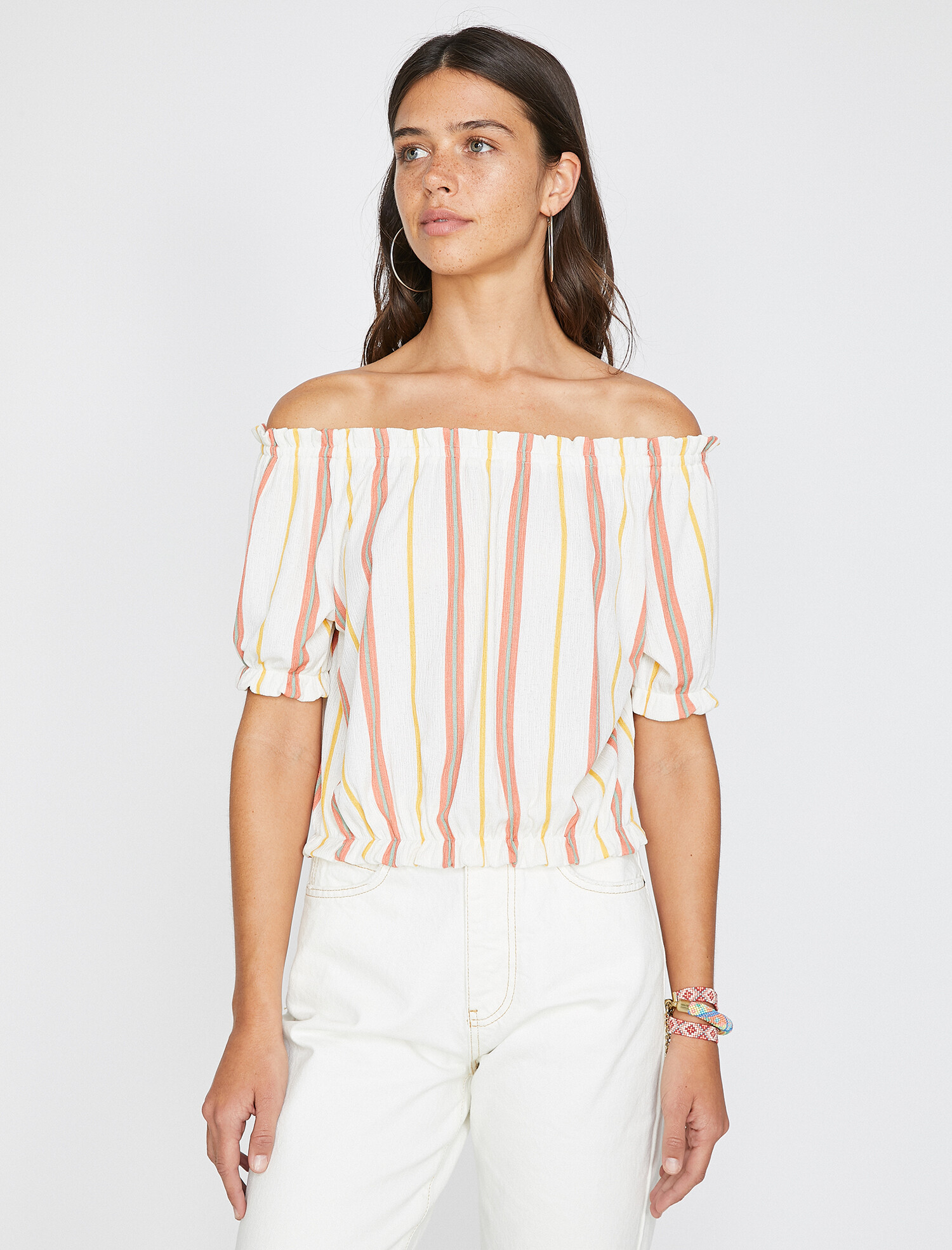 

Блузка Koton 9YAL18632IK-44S L White Stripe