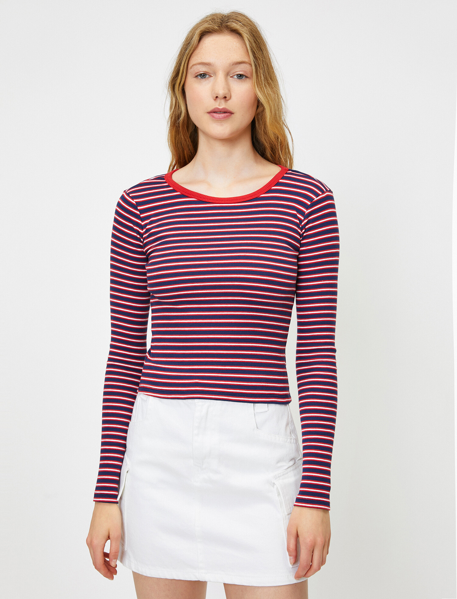 

Лонгслив Koton 9YAL19793OK-L89  Navy Stripe, Лонгслив Koton 9YAL19793OK-L89 L Navy Stripe