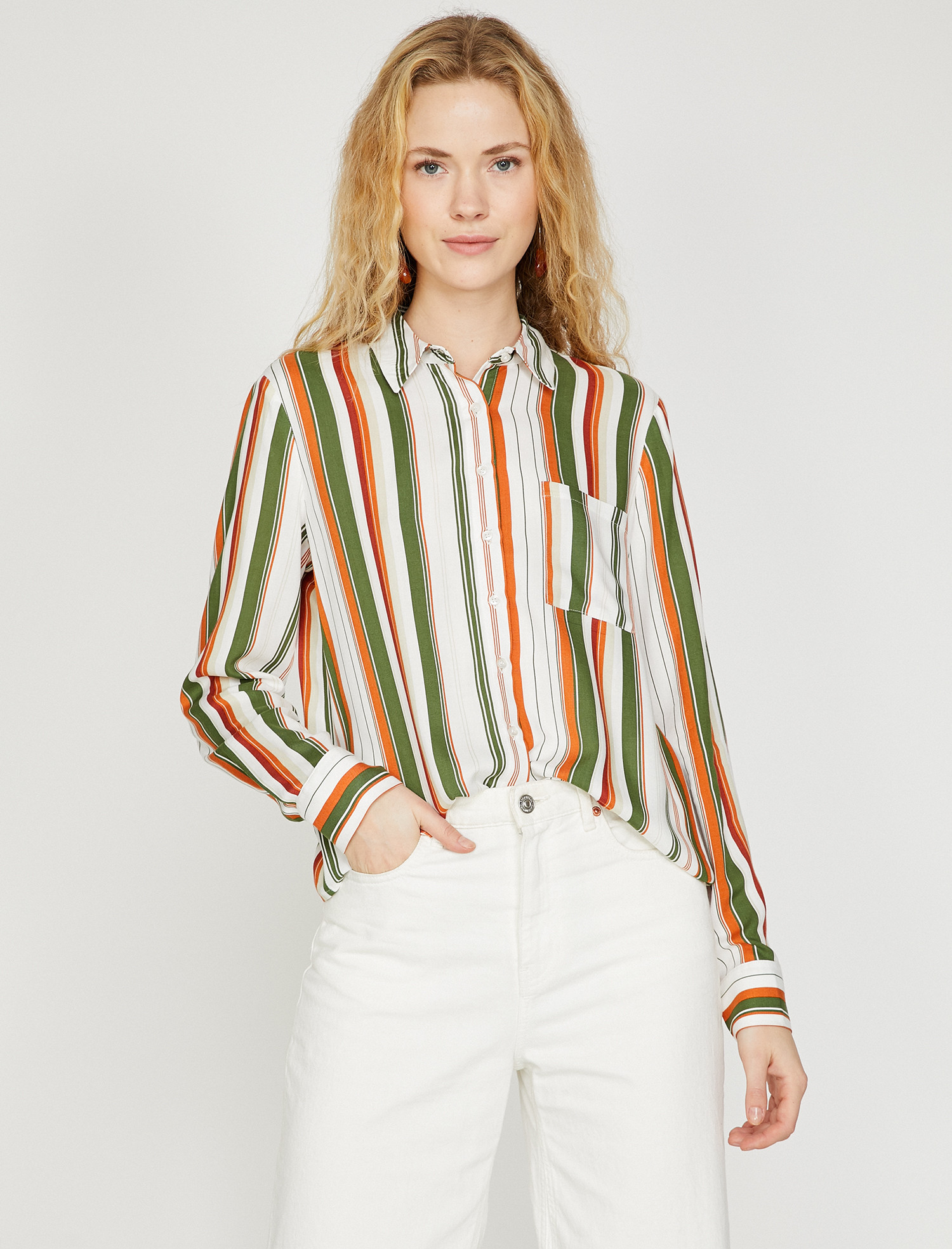 

Рубашка Koton 9YAL68110IW-04S 34 Ecru Stripe
