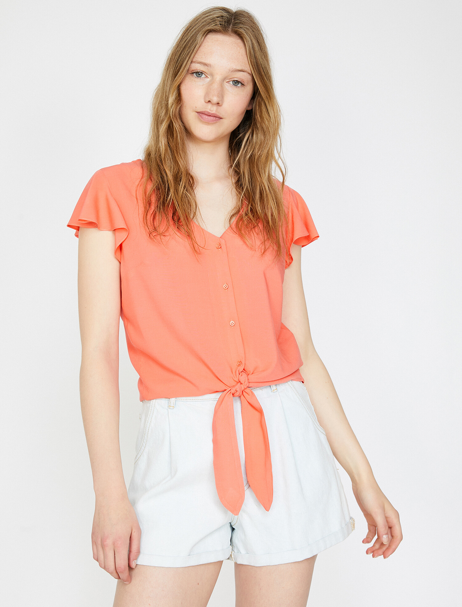 

Блузка Koton 9YAL68499IW-402  Coral, Блузка Koton 9YAL68499IW-402 40 Coral